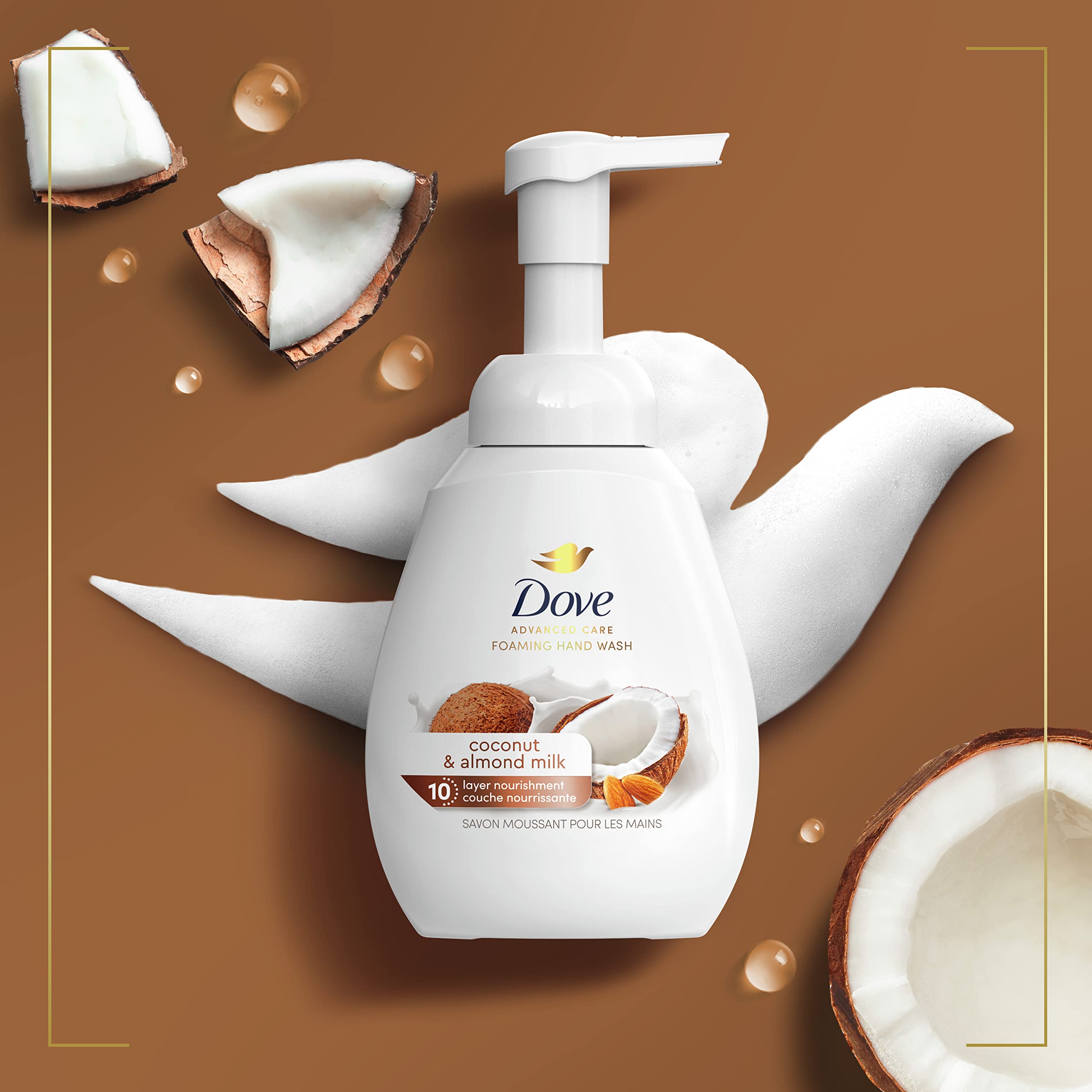 Foto 7 | Jabón Espumoso Para Manos Dove Con Leche De Coco Y Almendras, 300 Ml X 4 - Venta Internacional.