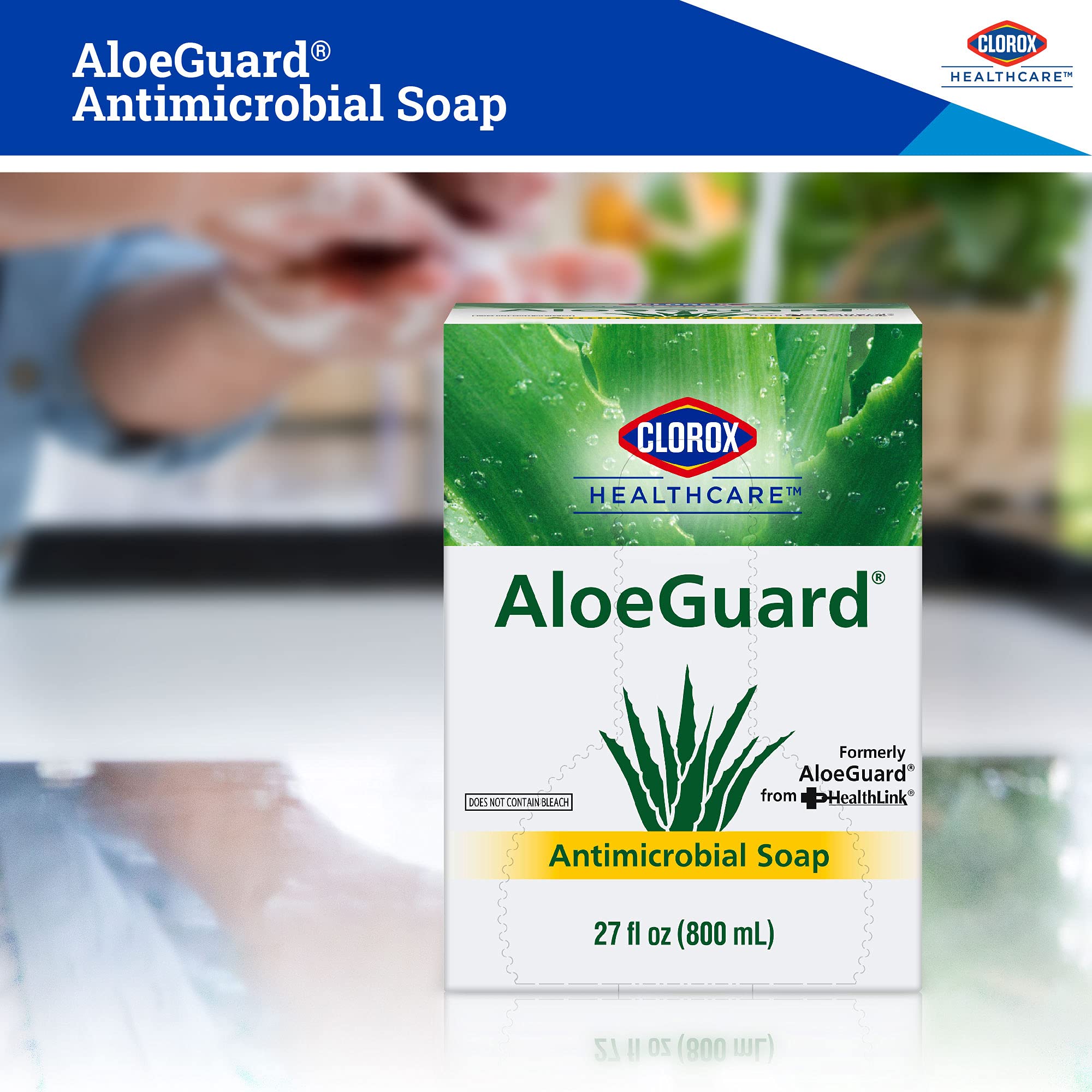 Foto 6 pulgar | Jabón Antimicrobiano Para Manos Clorox Healthcare Aloeguard 800 Ml - Venta Internacional.