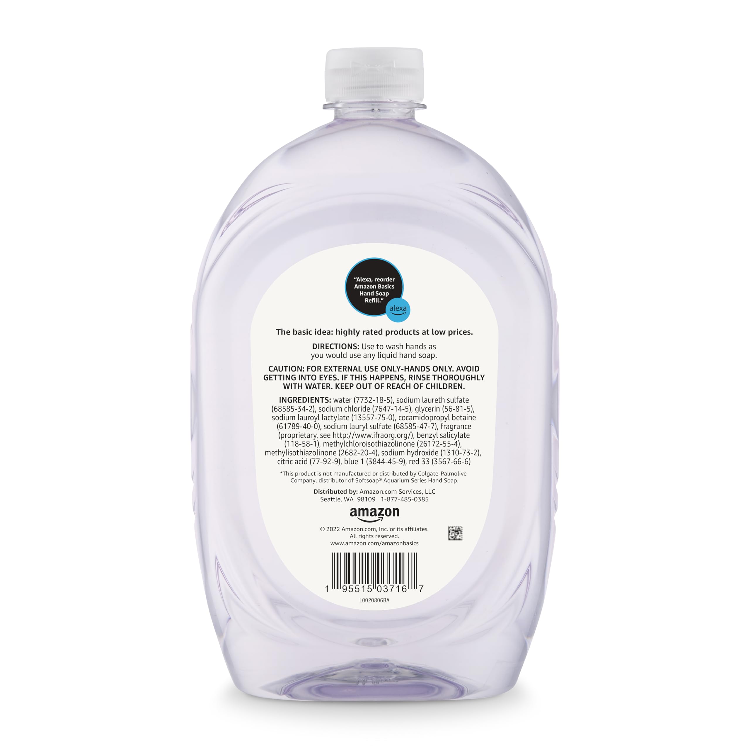 Foto 3 pulgar | Recambio De Jabón Líquido Para Manos Amazon Basics, Paquete De 1, 1,5 L - Venta Internacional.