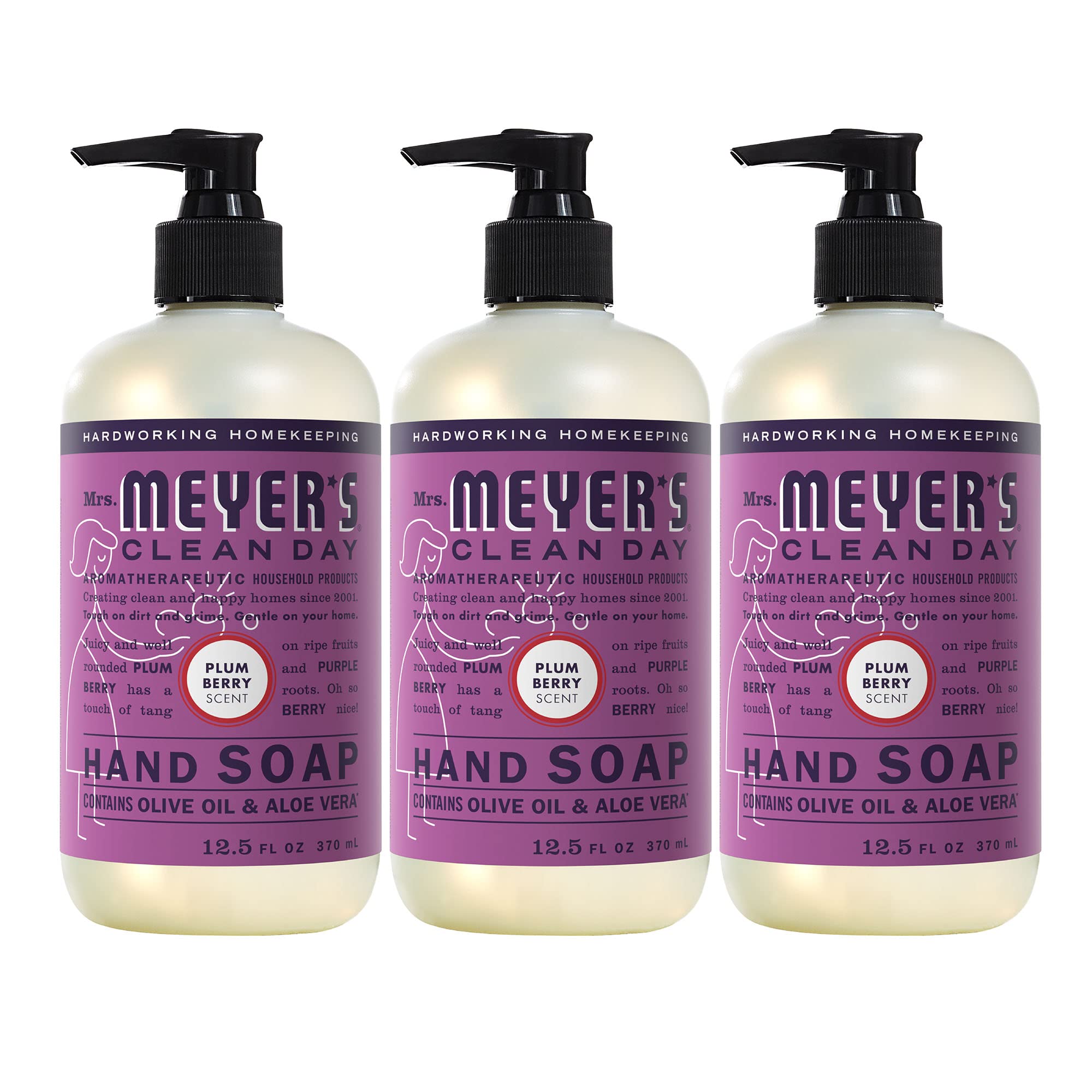 Jabón Líquido Para Manos Mrs. Meyer's Clean Day Plum Berry 375 Ml X3 - Venta Internacional.