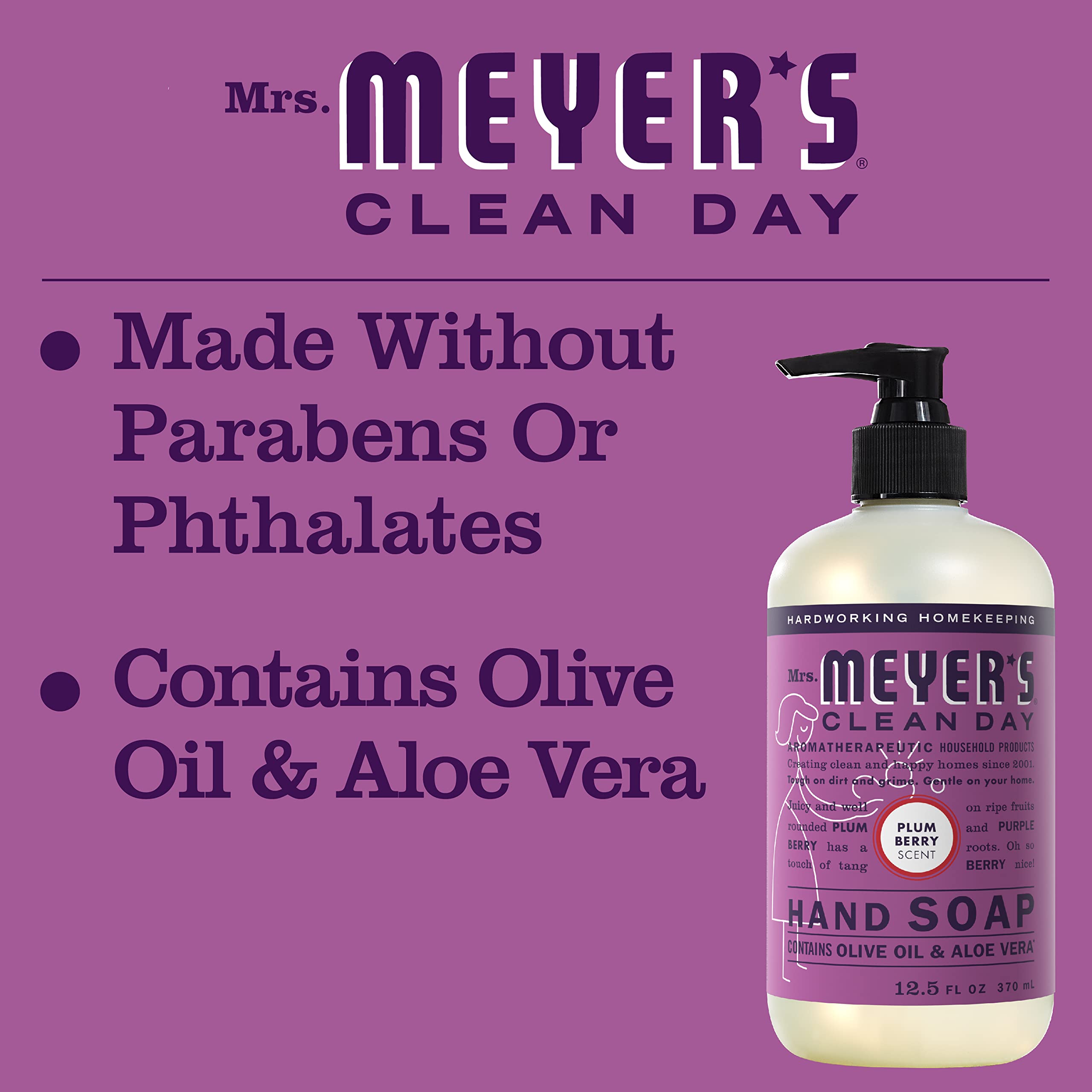 Foto 4 | Jabón Líquido Para Manos Mrs. Meyer's Clean Day Plum Berry 375 Ml X3 - Venta Internacional.