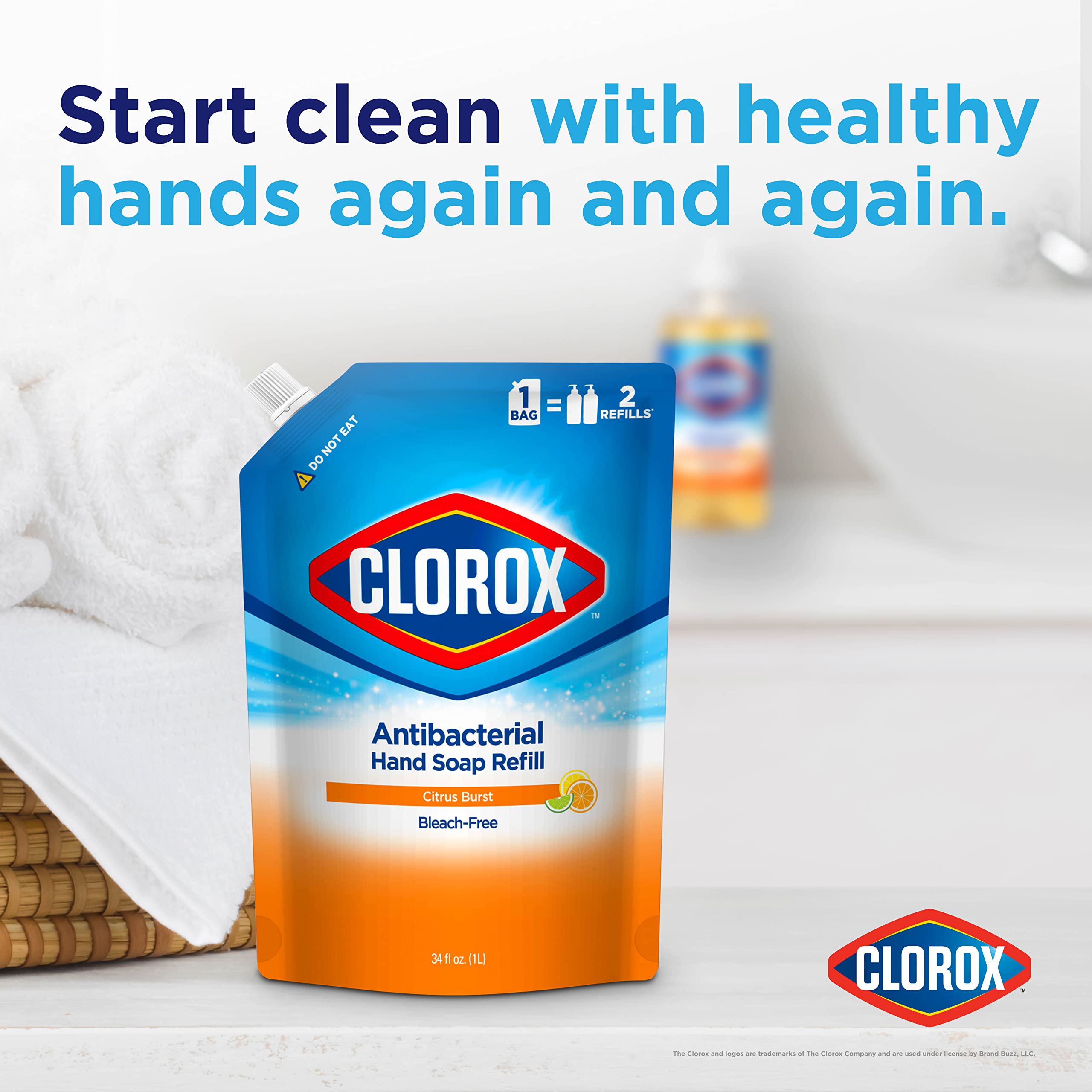 Foto 4 pulgar | Recambio De Jabón De Manos Clorox Antibacterial 1l Citrus Burst Scent - Venta Internacional.