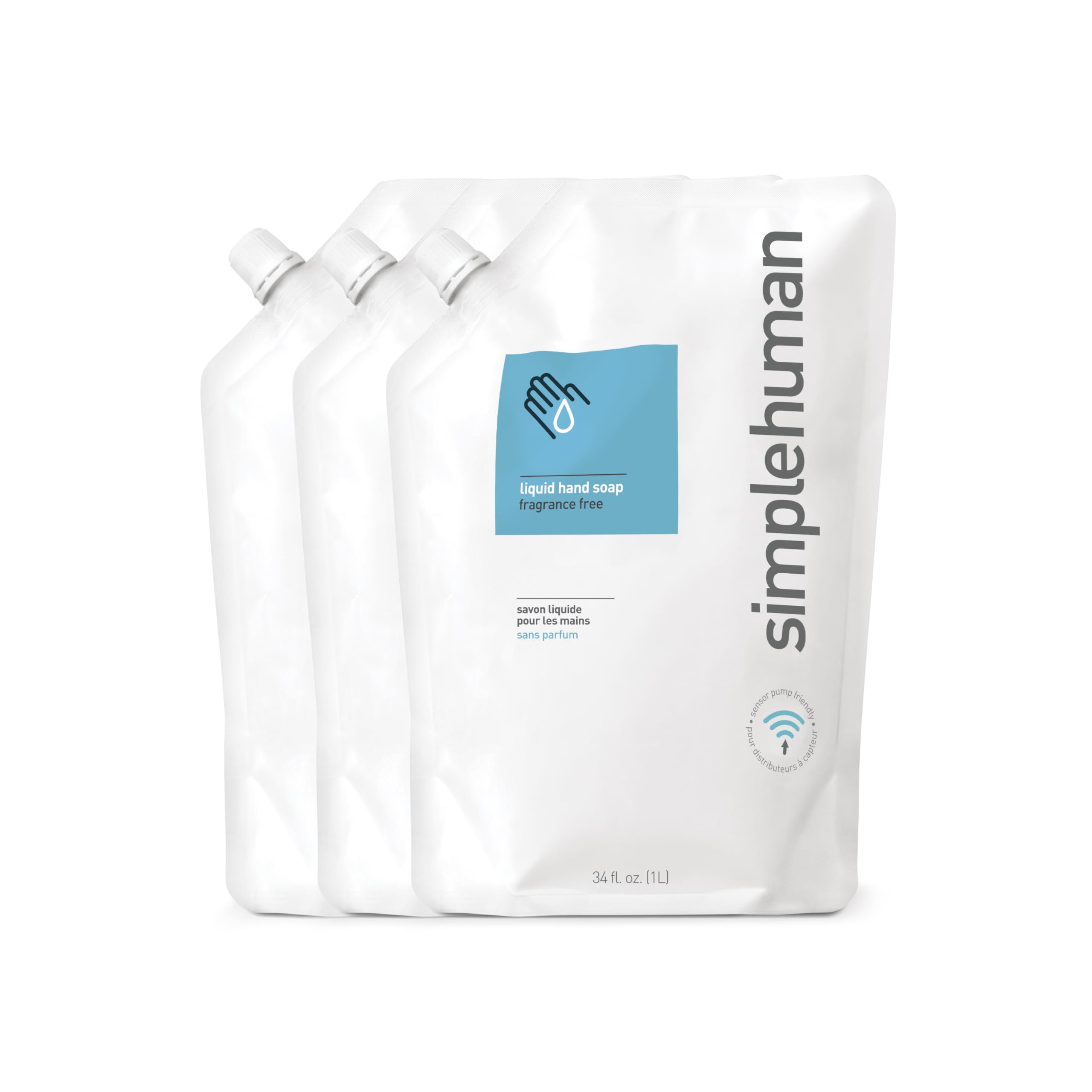 Foto 2 pulgar | Recambio De Jabón Líquido Para Manos Simplehuman, Sin Fragancia, 1 L X 3 - Venta Internacional.