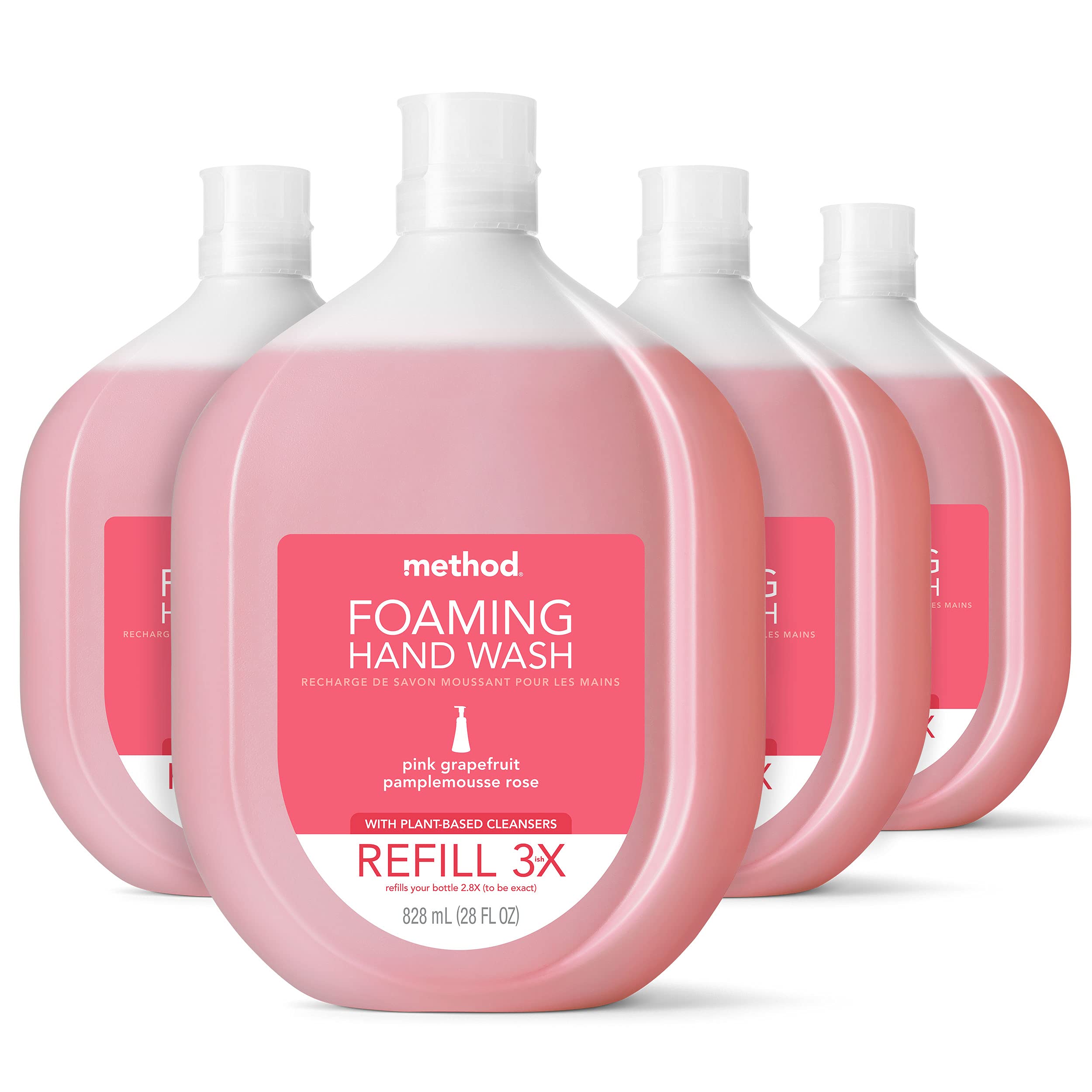 Método De Recarga De Jabón Espumoso Para Manos Con Pomelo Rosa, 800 Ml, 4 Unidades - Venta Internacional.