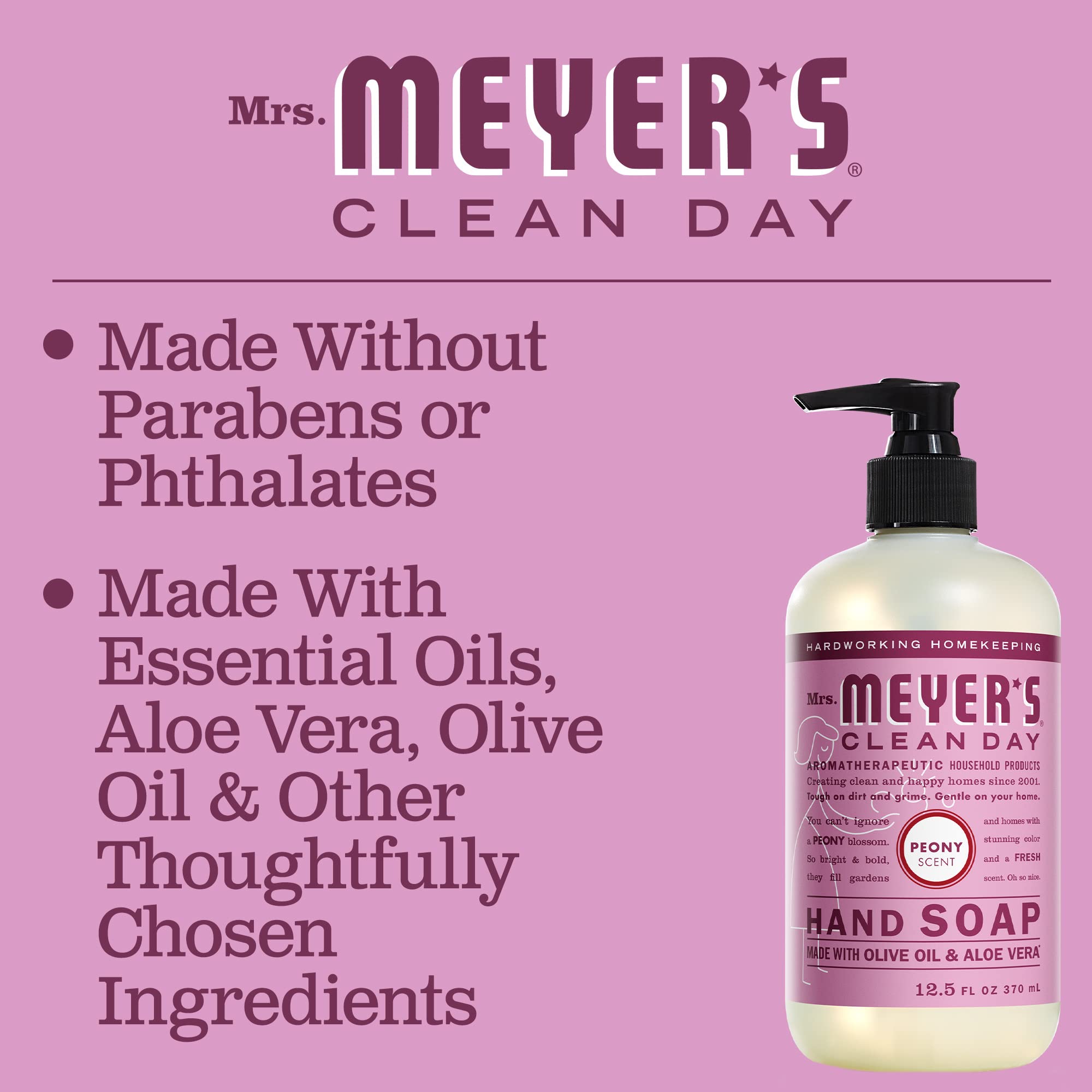 Foto 5 | Jabón De Manos Mrs. Meyer's Clean Day Peony 370 Ml, Paquete De 3 - Venta Internacional.