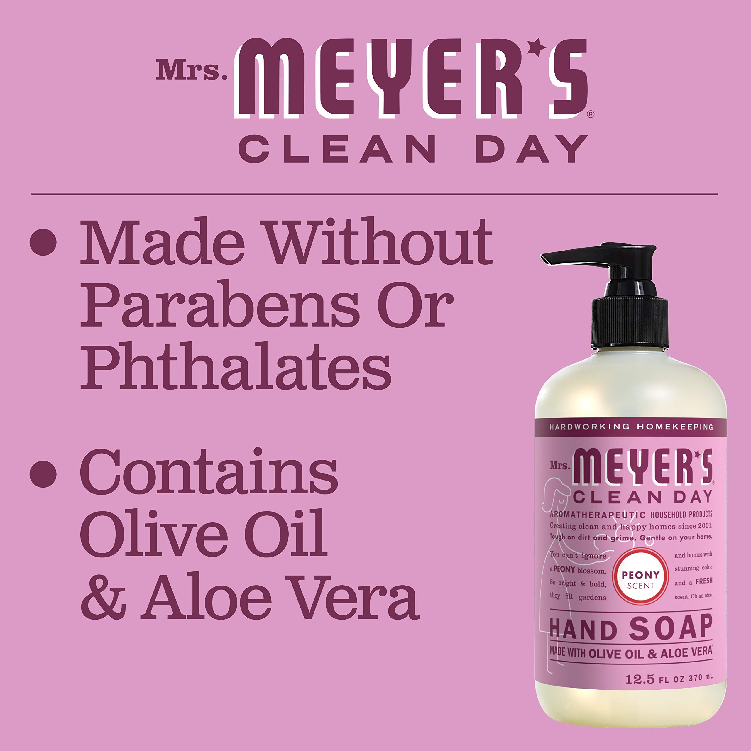 Foto 5 pulgar | Jabón De Manos Mrs. Meyer's Clean Day Peony 370 Ml Con Aceites Esenciales - Venta Internacional.