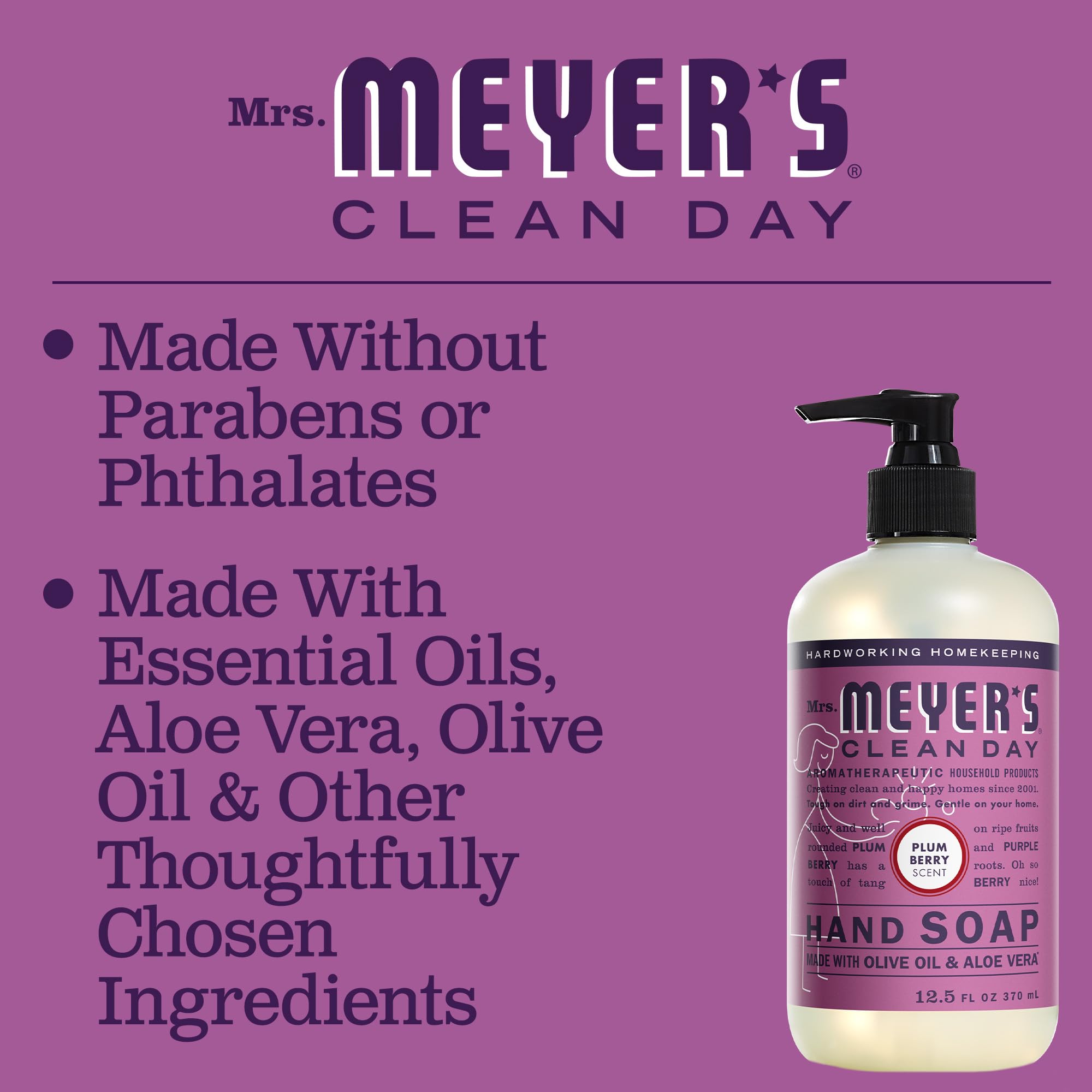 Foto 4 | Jabón Líquido Para Manos Mrs. Meyer's Clean Day Plum Berry 375 Ml X6 - Venta Internacional.