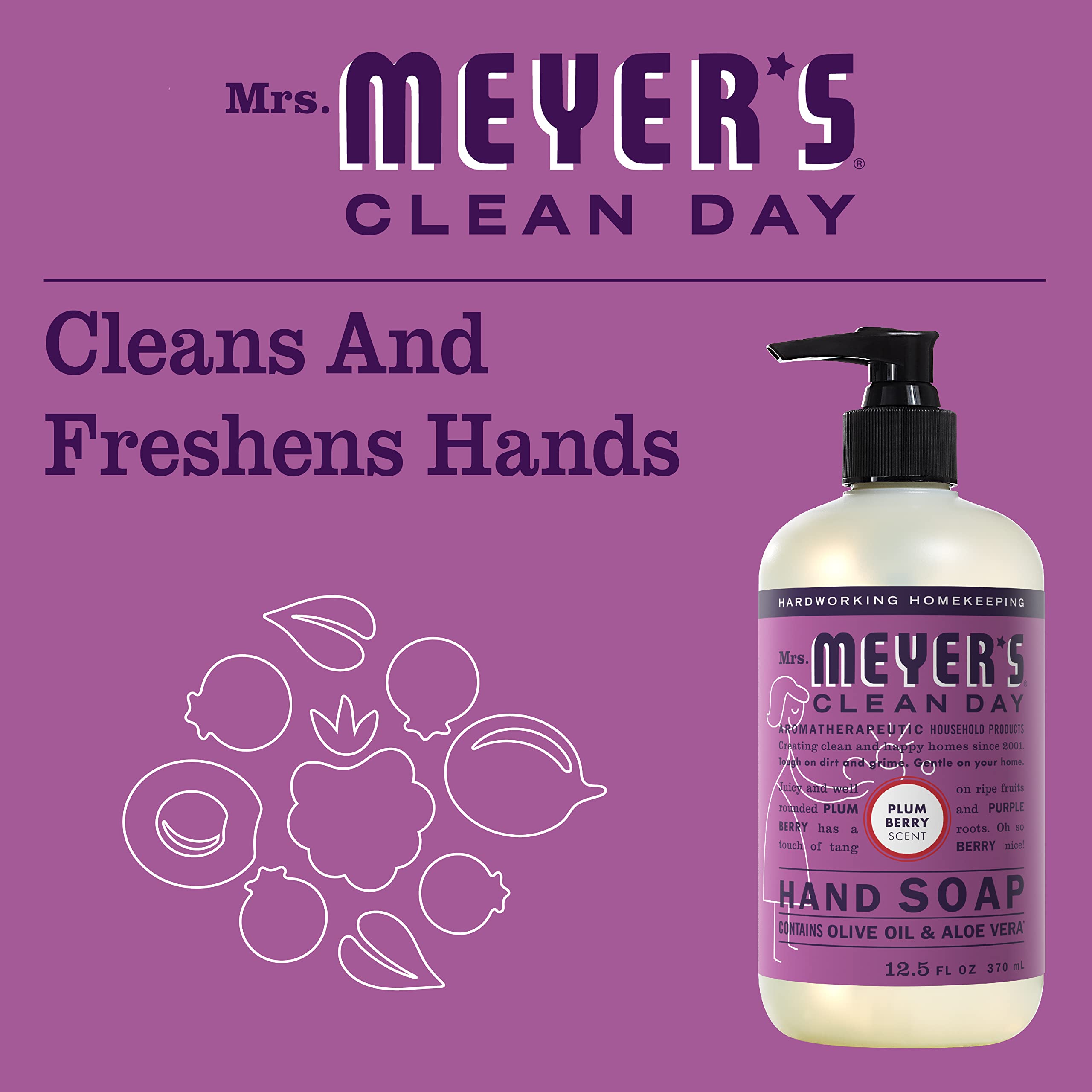 Foto 6 pulgar | Jabón Líquido Para Manos Mrs. Meyer's Clean Day Plum Berry 375 Ml X6 - Venta Internacional.