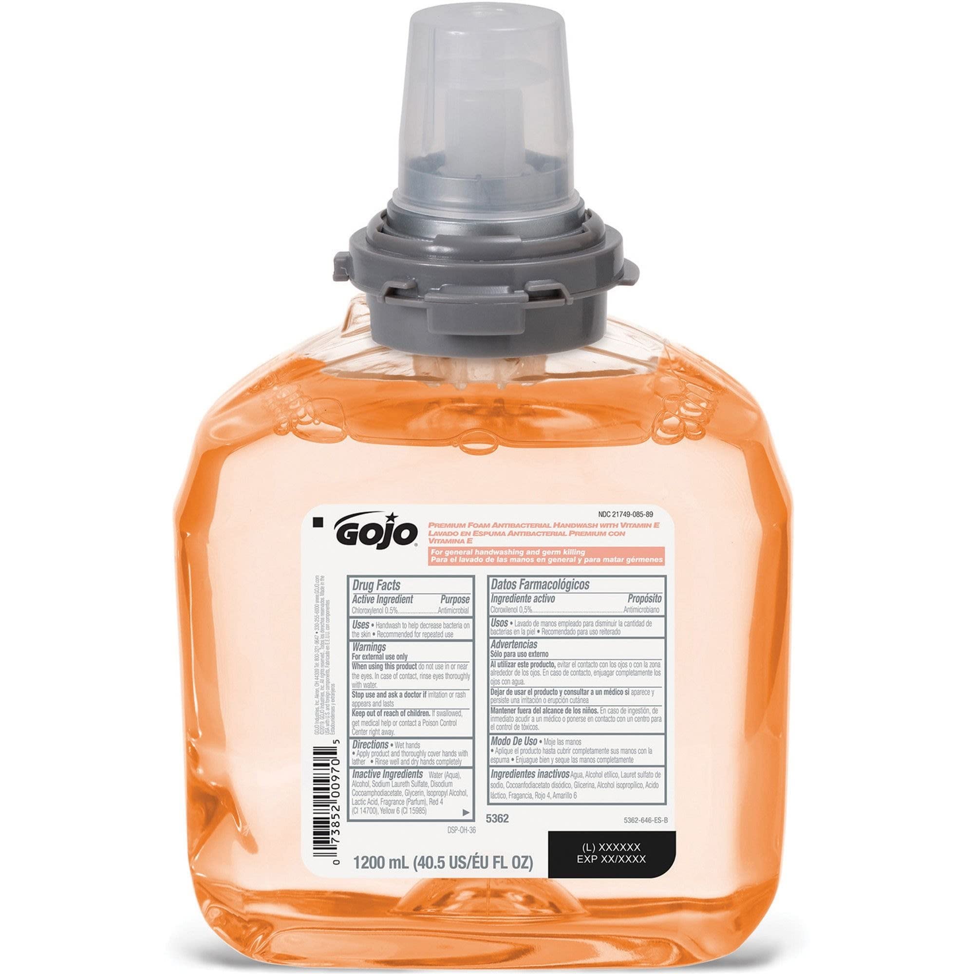 Foto 8 pulgar | Recambios De Jabón En Espuma Para Manos Gojo Tfx Premium 1200 Ml (paquete De 2) - Venta Internacional.