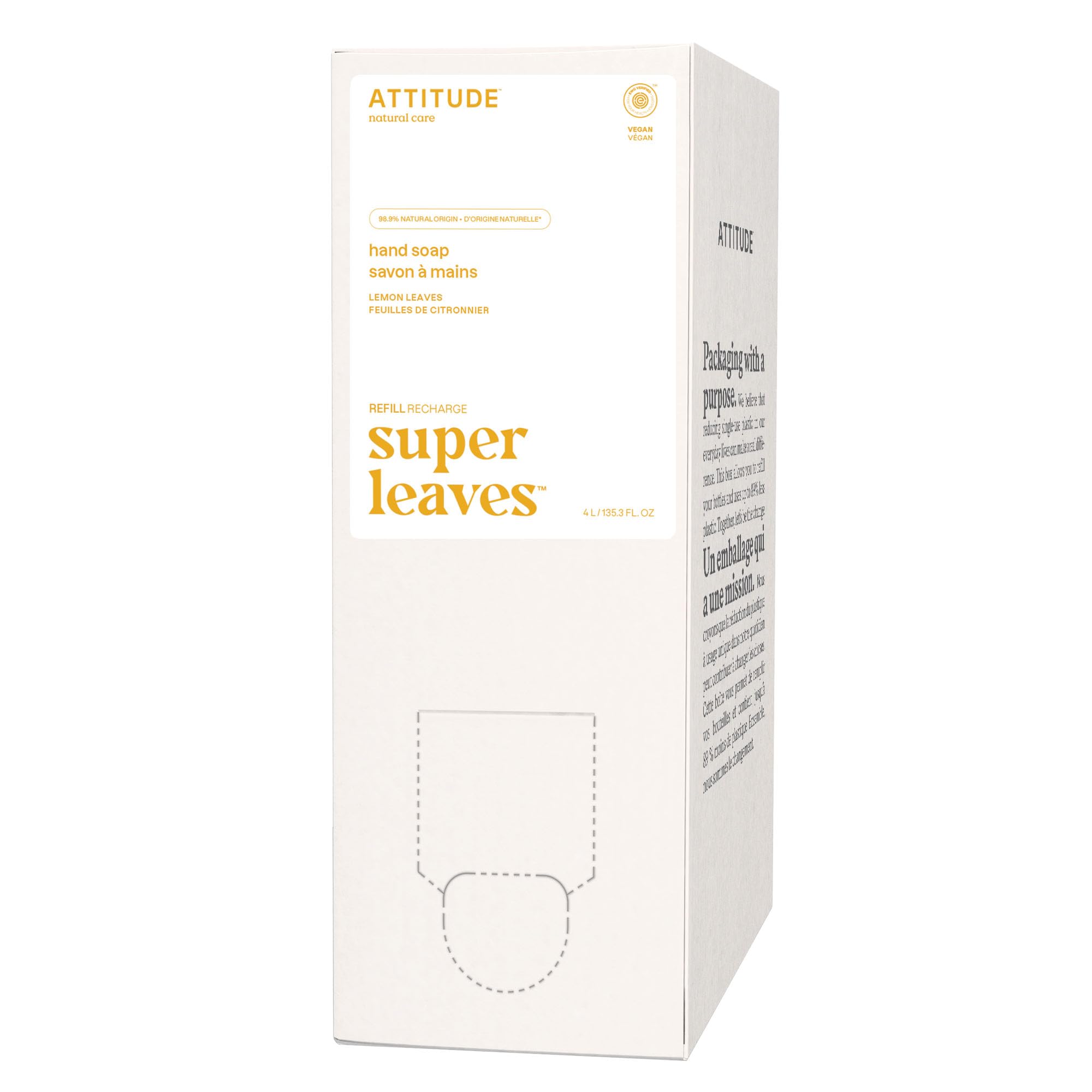 Jabón Líquido Para Manos Attitude Lemon Leaves 4l Ewg Verified Vegan - Venta Internacional.