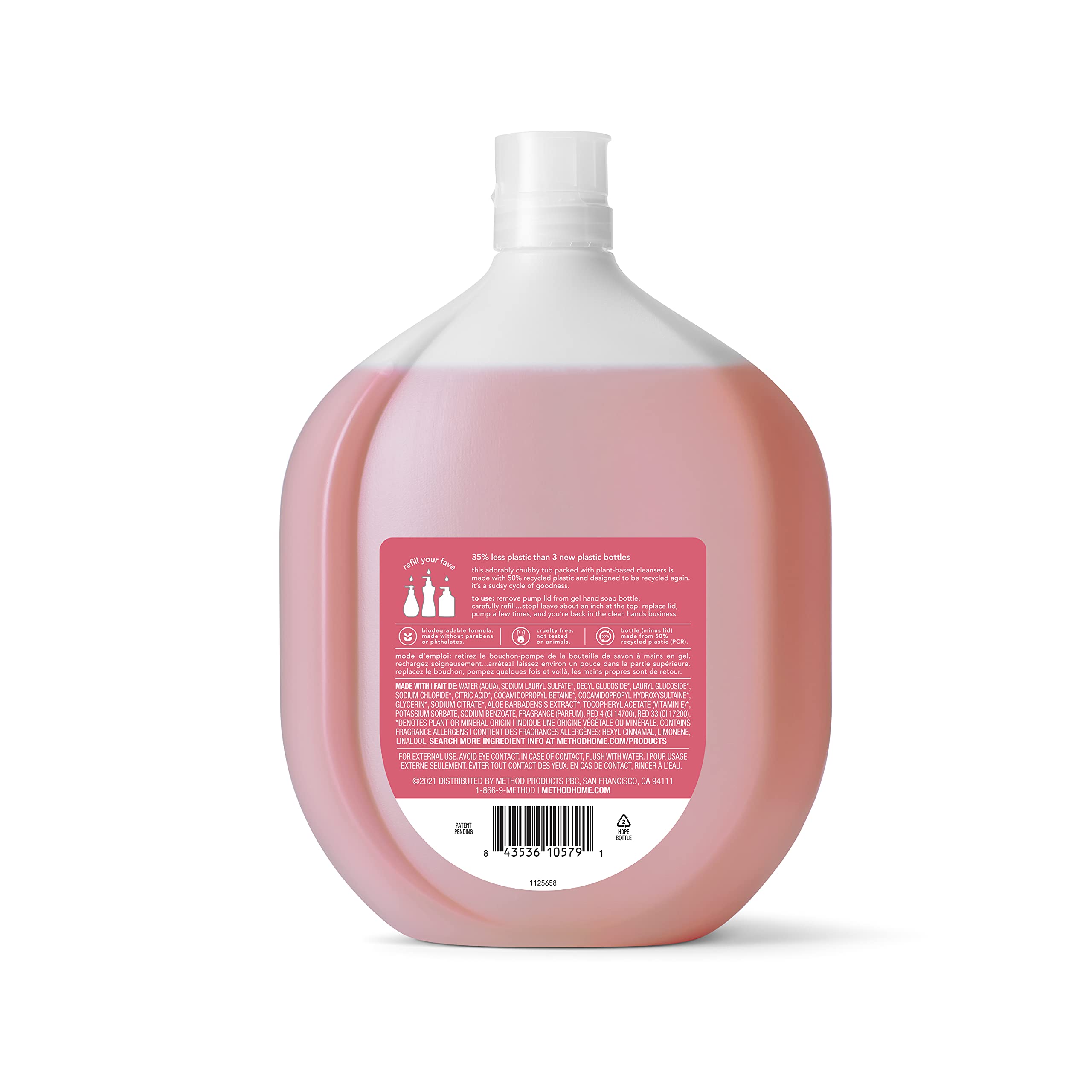 Foto 3 pulgar | Método De Recarga De Jabón Para Manos En Gel Con Pomelo Rosa, 1 Litro, Paquete De 4 - Venta Internacional.