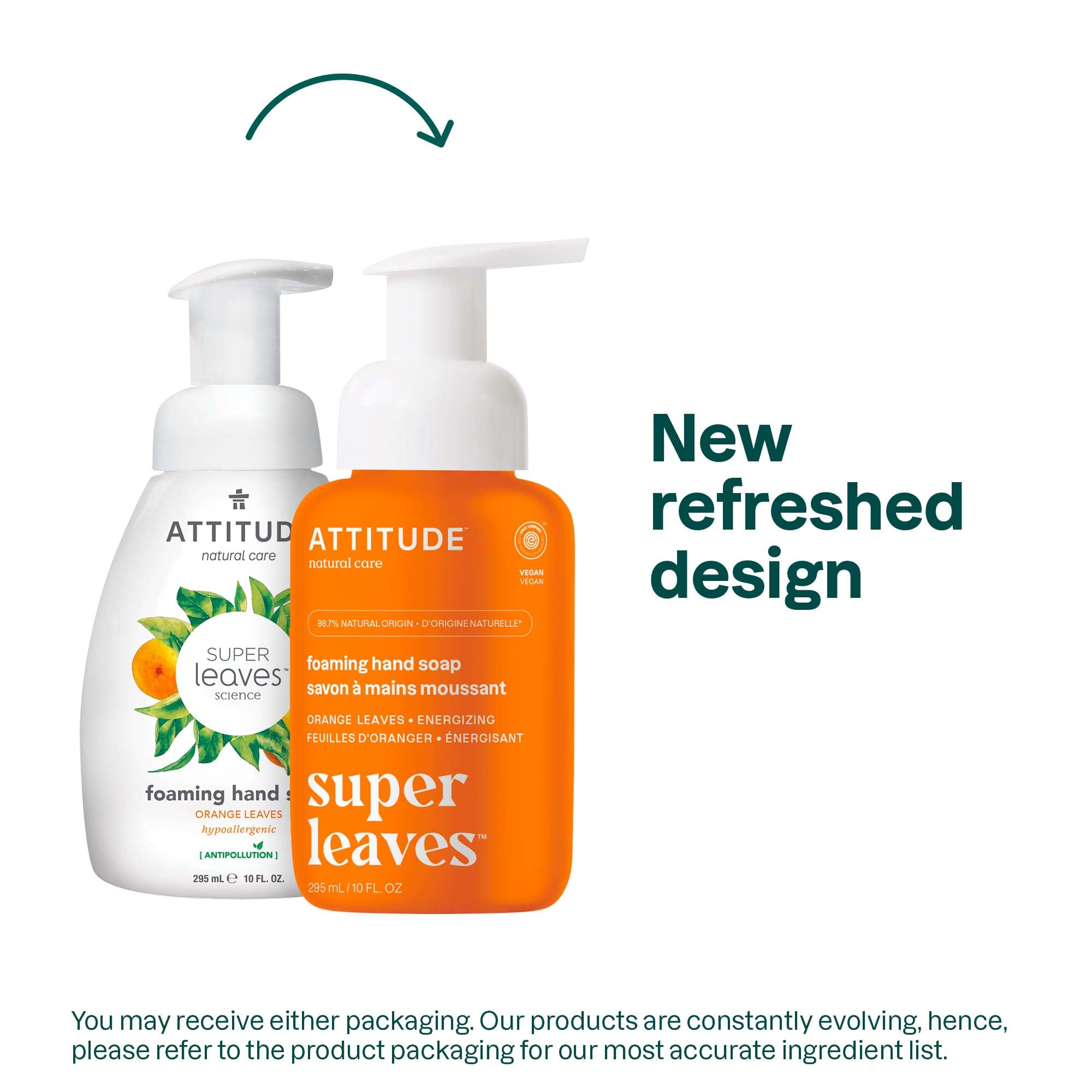 Foto 2 | Jabón De Manos Attitude Foaming Orange Leaves 300 Ml Ewg Verified - Venta Internacional.