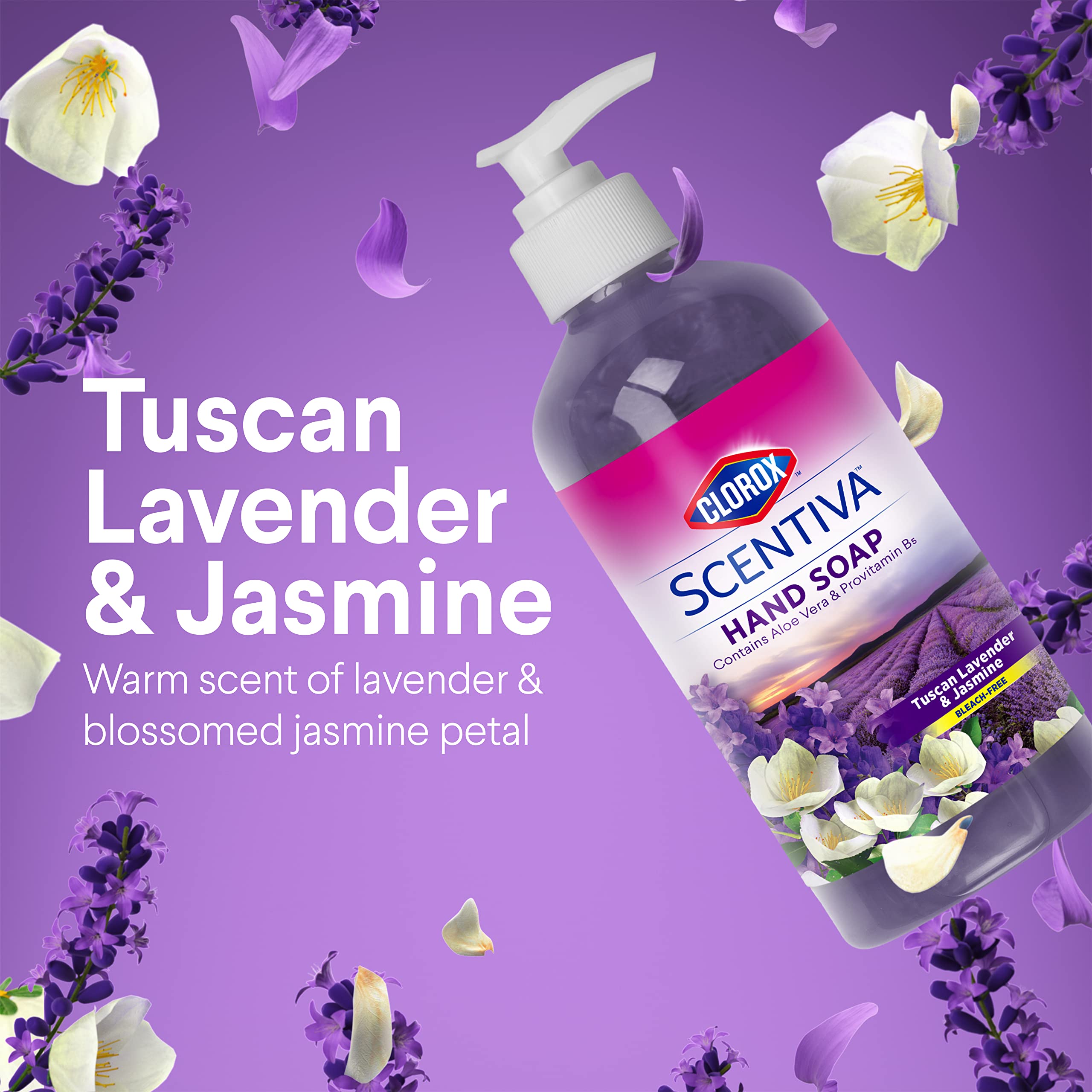 Foto 2 | Jabón Líquido Para Manos Clorox Scentiva Tuscan Lavender 414 Ml, Paquete De 12 - Venta Internacional.