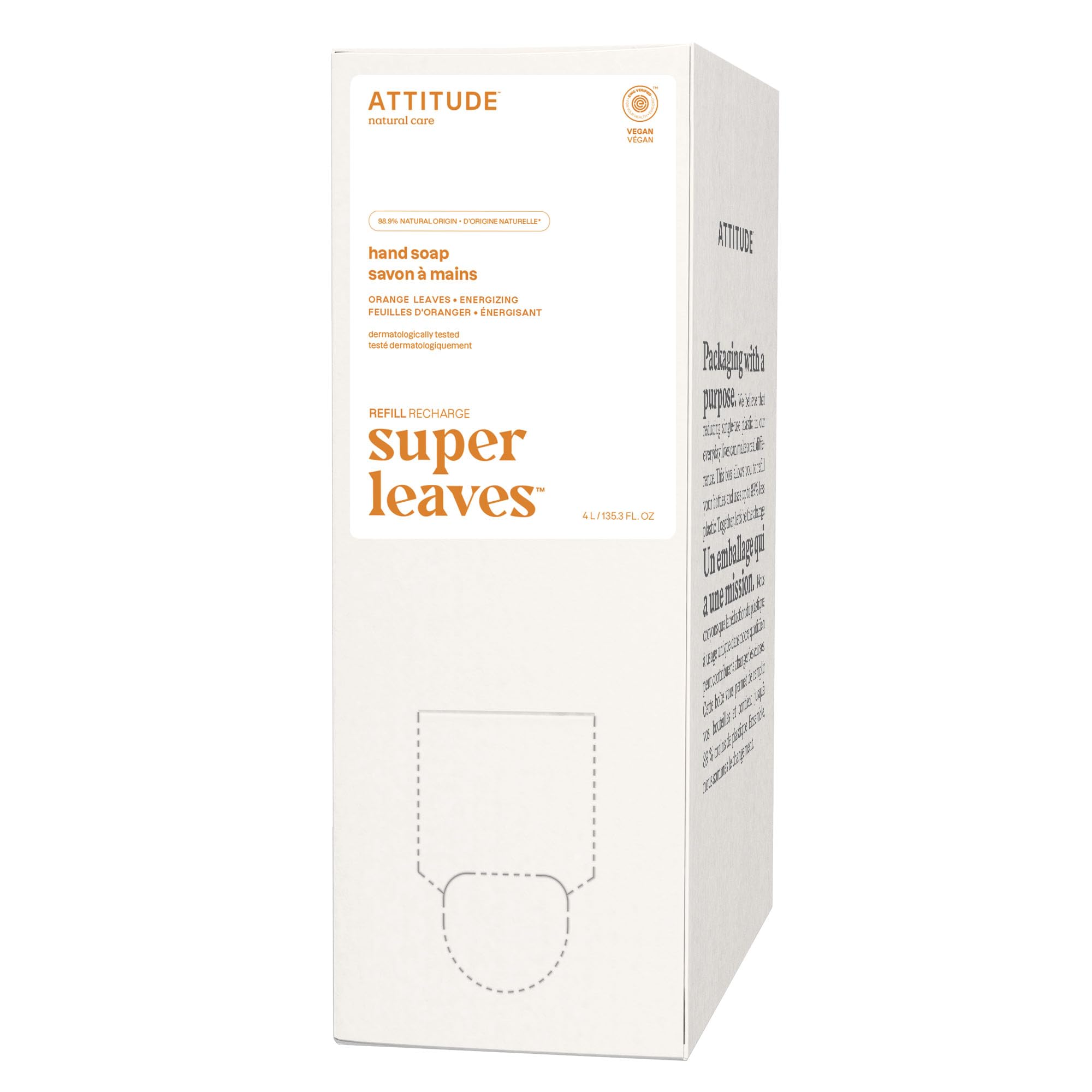 Jabón Líquido Para Manos Attitude Orange Leaves 4l Vegan Ewg Verified - Venta Internacional.