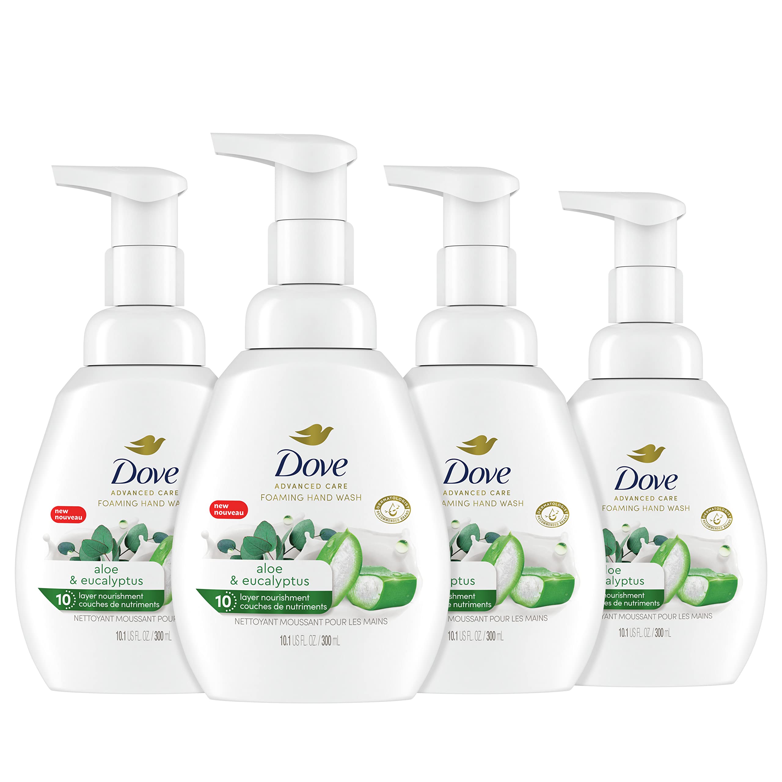 Foto 2 pulgar | Jabón Espumoso Para Manos Dove Con Aloe Y Eucalipto, 300 Ml, 4 Unidades - Venta Internacional.