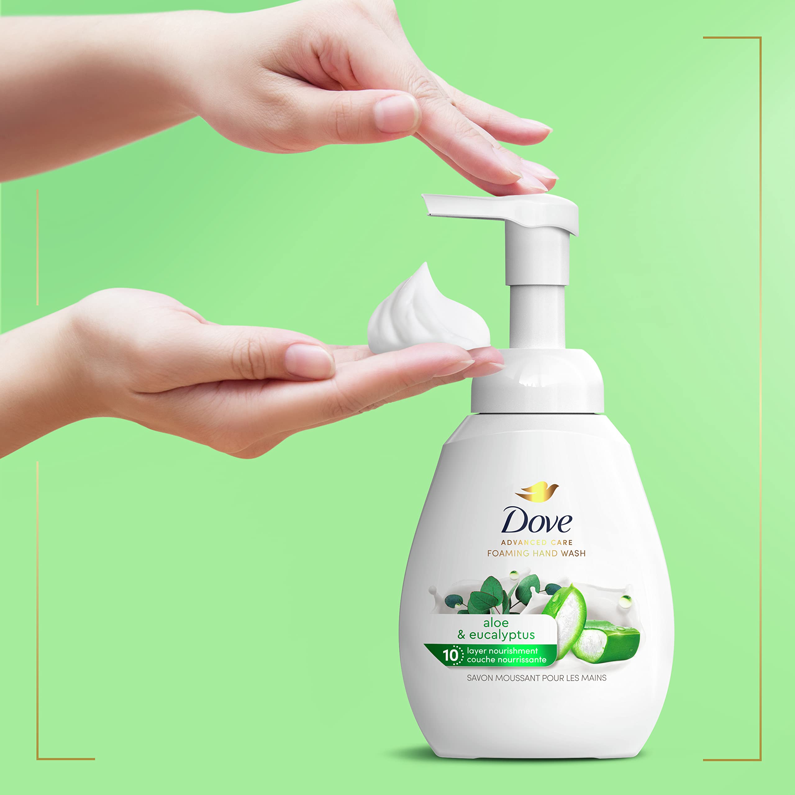 Foto 6 pulgar | Jabón Espumoso Para Manos Dove Con Aloe Y Eucalipto, 300 Ml, 4 Unidades - Venta Internacional.