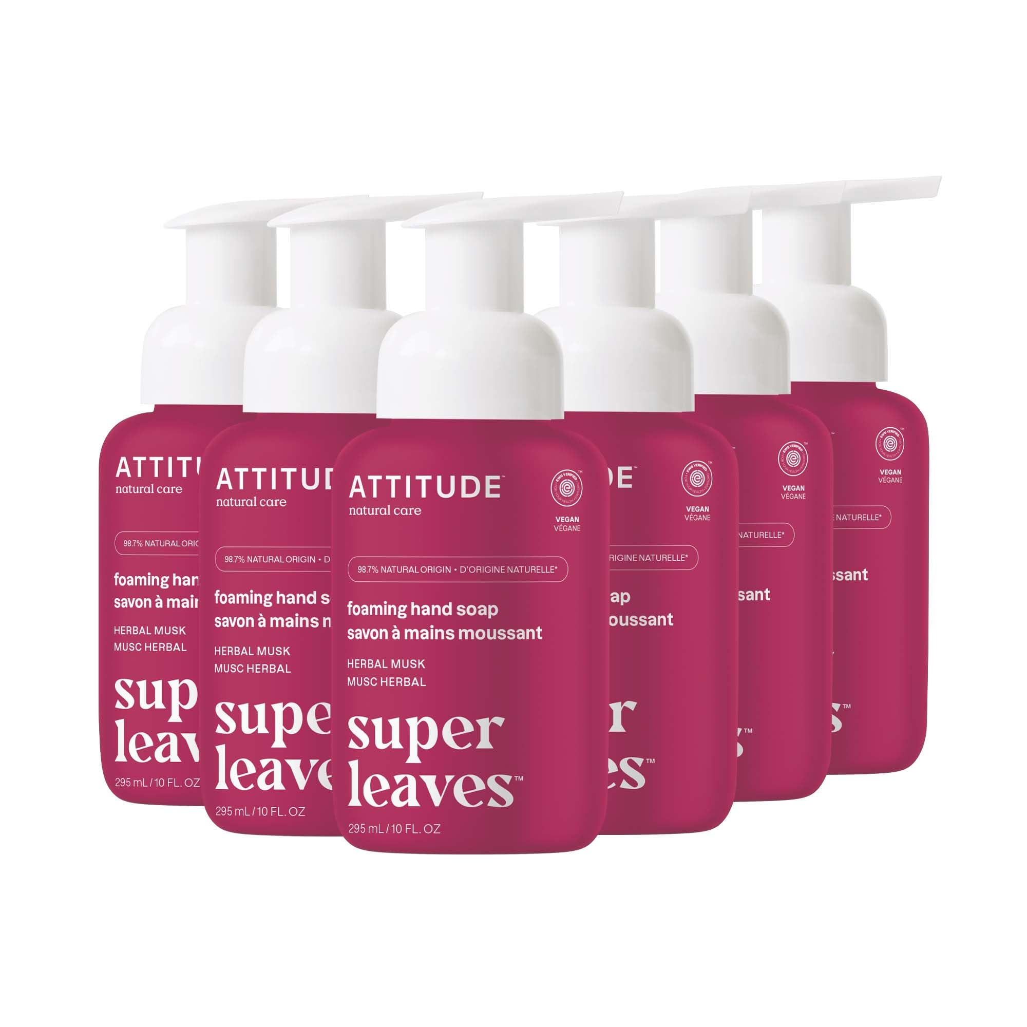 Foto 2 pulgar | Jabón De Manos Attitude Con Espuma De Almizcle A Base De Hierbas, 300 Ml (paquete De 6) - Venta Internacional.