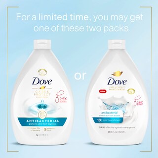 Foto 2 | Hand Wash Dove Antibacterial Care & Protect, 1 Litro, Paquete De 3 - Venta Internacional.