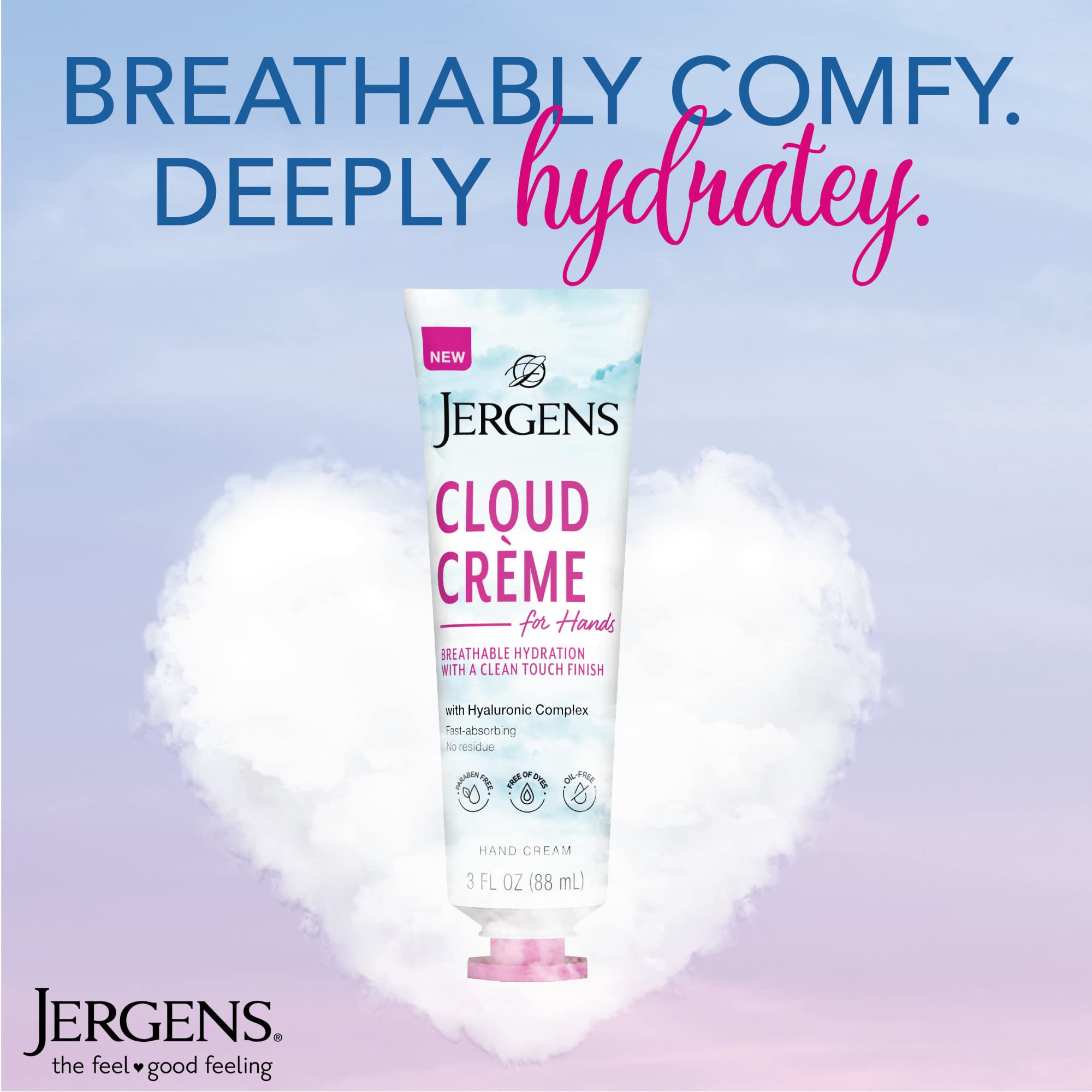 Foto 5 pulgar | Crema De Manos Jergens Cloud Créme Con Complejo Hialurónico 90 Ml X3 - Venta Internacional.