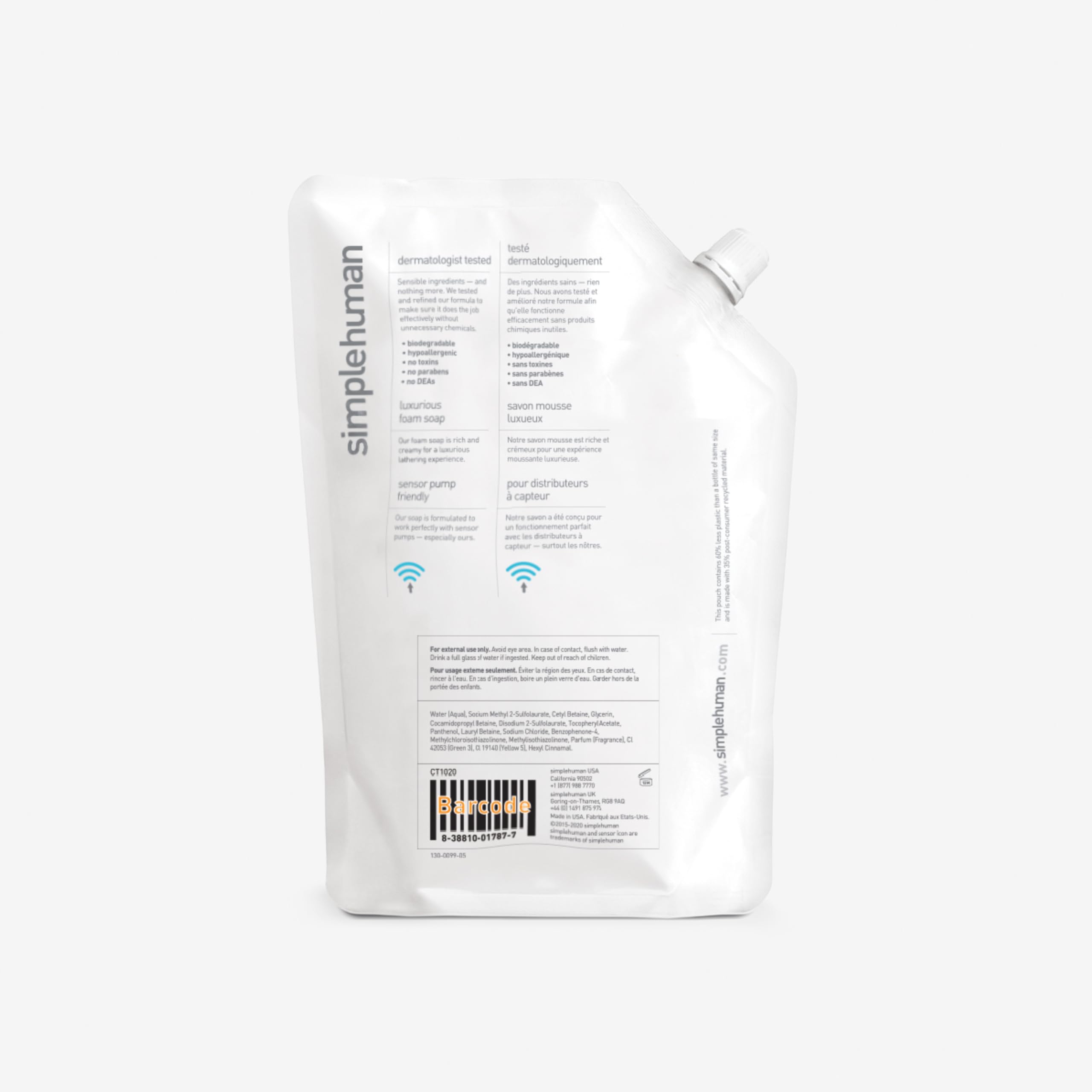 Foto 4 pulgar | Jabón De Manos Humectante Simplehuman Pepino Refill, 1 L (paquete De 3) - Venta Internacional.