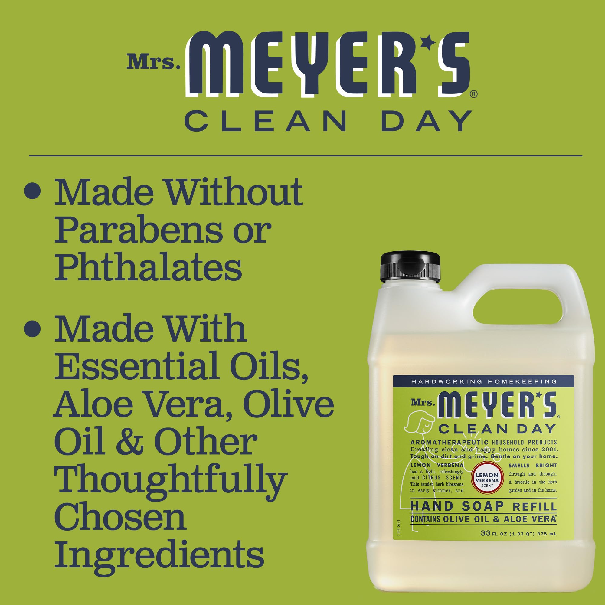 Foto 4 | Recambio De Jabón De Manos Mrs. Meyer's Clean Day Lemon Verbena, 1 Litro - Venta Internacional.