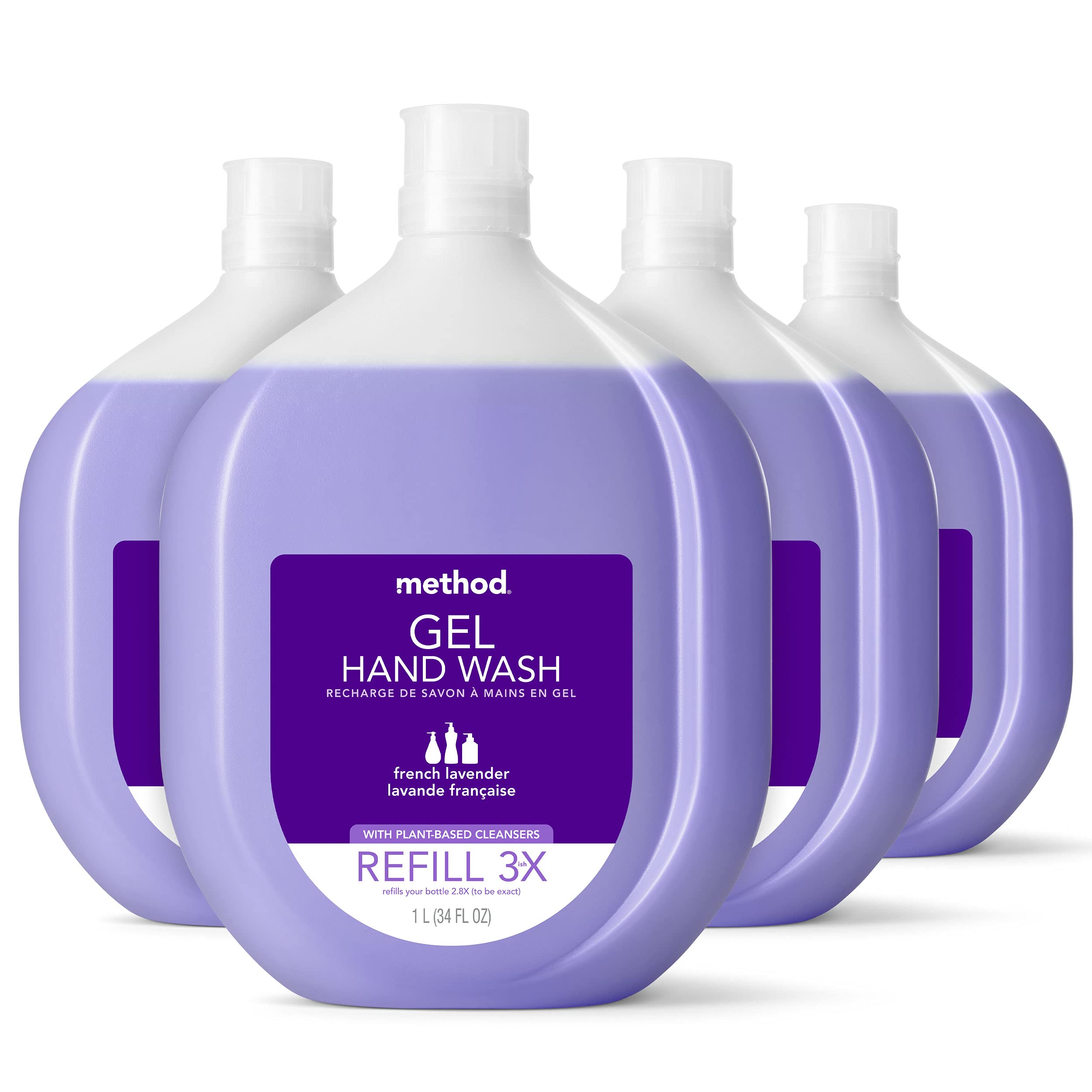 Jabón De Manos En Gel, Método De Recarga, Lavanda Francesa, 1 L (paquete De 4) - Venta Internacional.