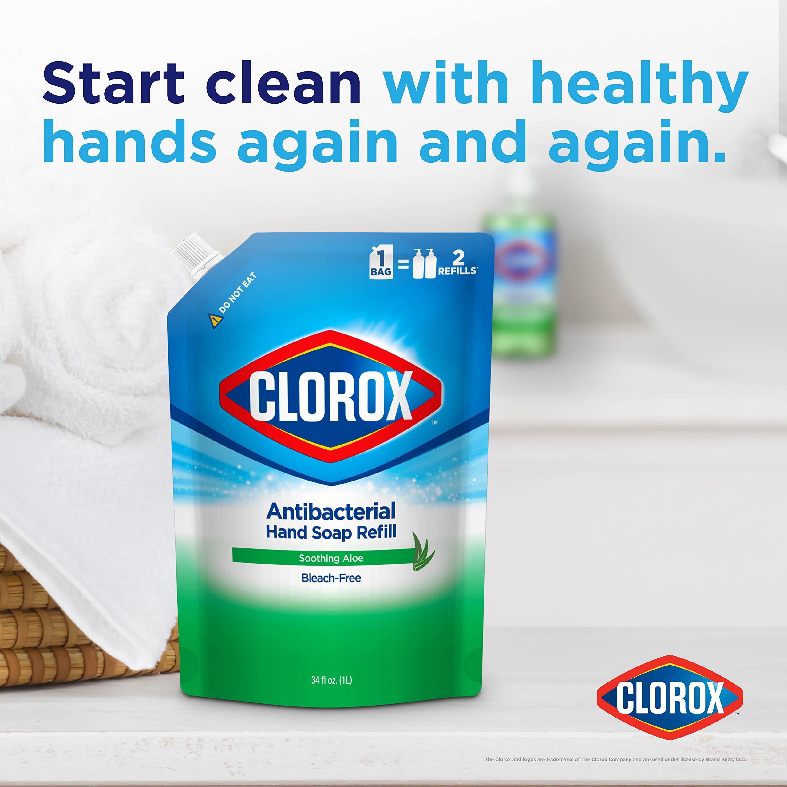 Foto 4 pulgar | Recambio De Jabón Líquido Para Manos Clorox Antibacterial, 1 Litro, Calmante Y Aloe - Venta Internacional.