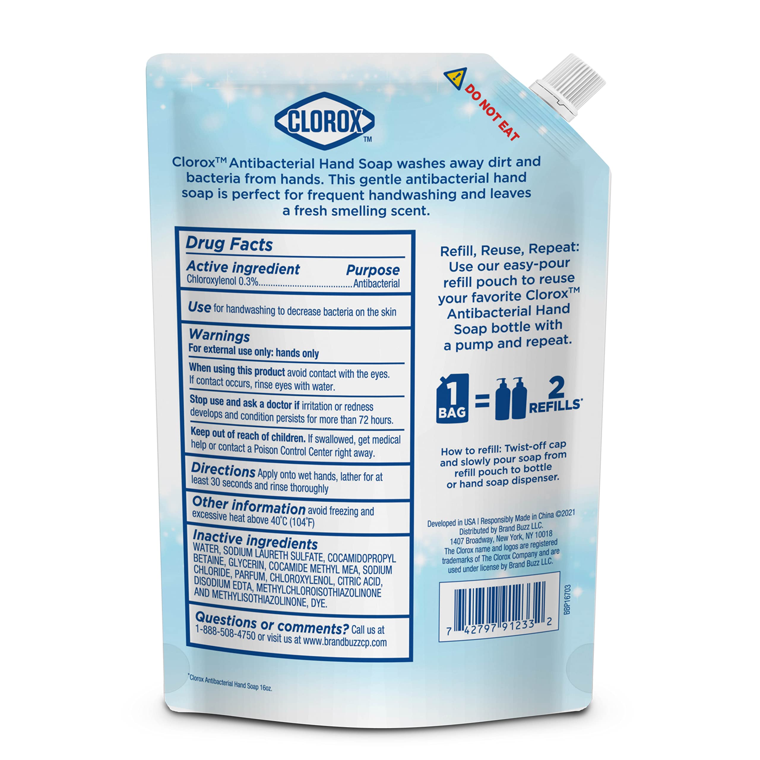 Foto 5 | Recambio De Jabón Líquido Para Manos Clorox Antibacterial, 1 Litro, Calmante Y Aloe - Venta Internacional.