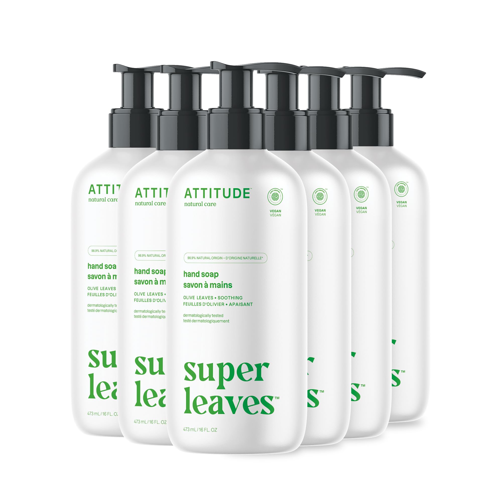 Jabón Líquido Para Manos Attitude Olive Leaves 480 Ml (paquete De 6) - Venta Internacional.