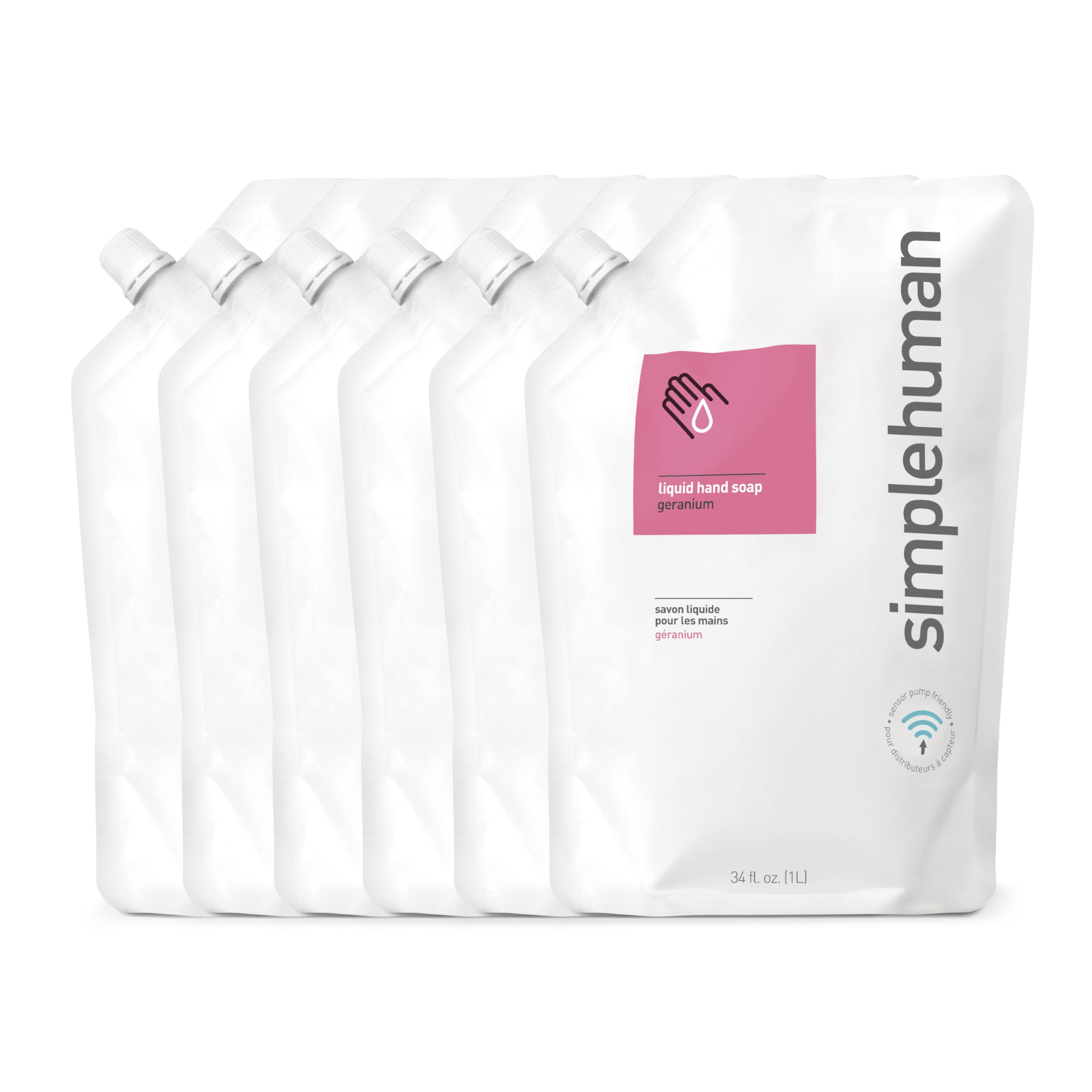 Foto 2 pulgar | Recambio De Jabón Líquido Para Manos Simplehuman Geranium, 1 Litro, Paquete De 6 - Venta Internacional.