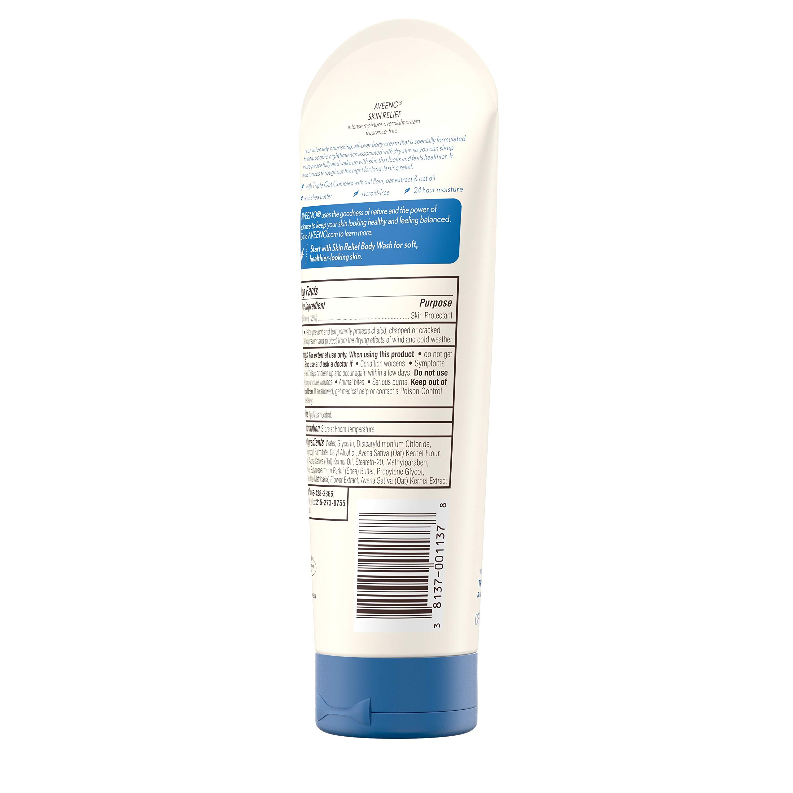 Foto 6 pulgar | Crema Hidratante Aveeno Skin Relief Overnight 215 Ml Paquete de -Venta Internacional