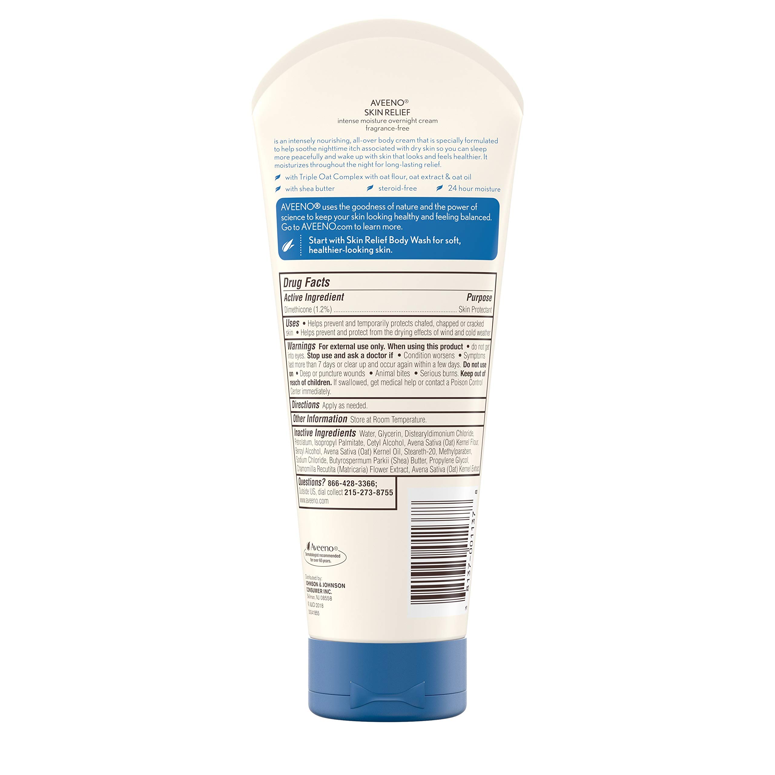 Foto 7 pulgar | Crema Hidratante Aveeno Skin Relief Overnight 215 Ml Paquete de -Venta Internacional