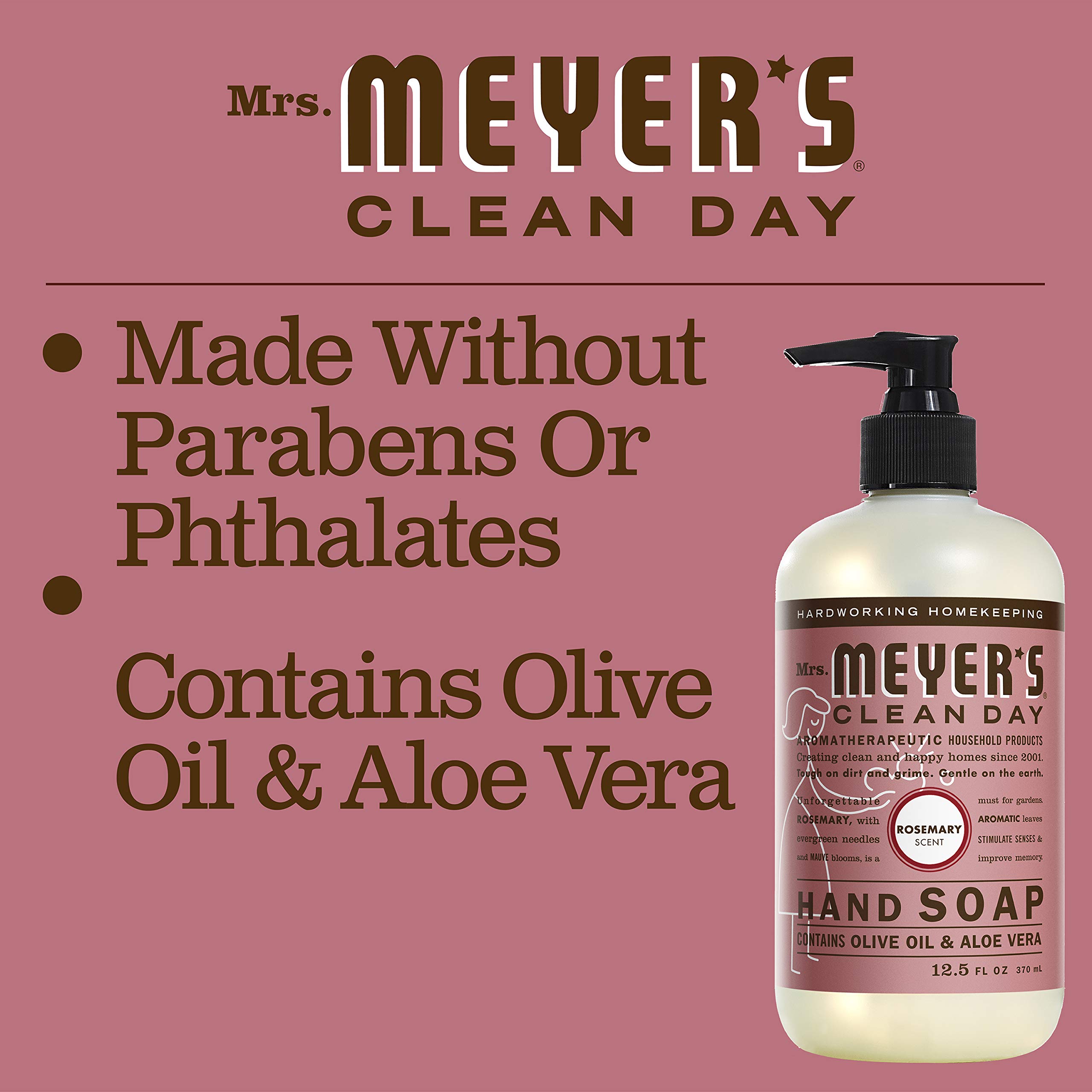 Foto 5 pulgar | Jabón De Manos Mrs. Meyer's Clean Day Rosemary 370 Ml Con Aceites Esenciales - Venta Internacional.