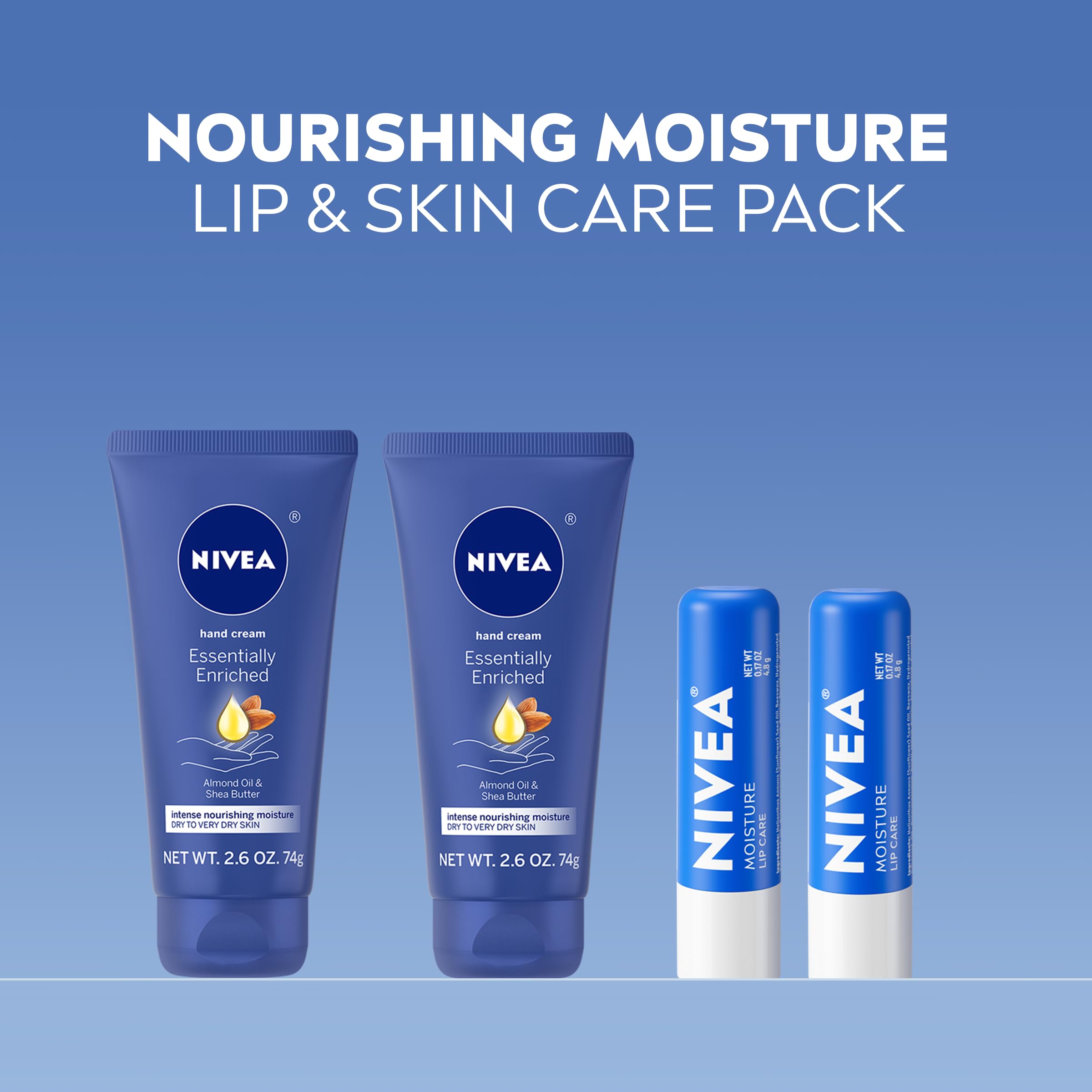 Foto 4 pulgar | Set De Cuidado De La Piel Nivea Essentially Enriched Hand Cream 75 Ml X2 + Bálsamo Labial X2 - Venta Internacional.