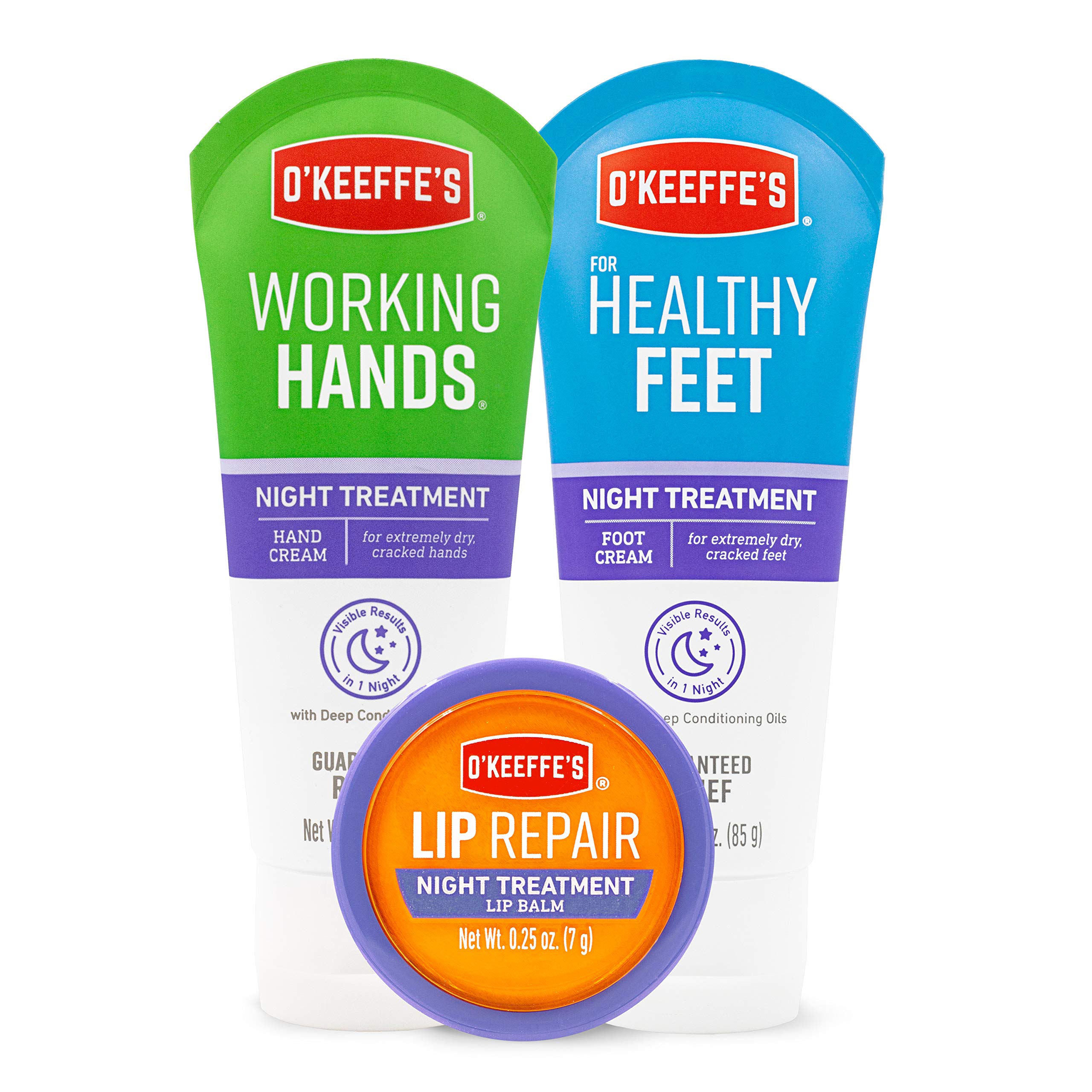 Paquete Combinado De Tratamiento Nocturno O'keeffe's Working Hands, Feet & Lip - Venta Internacional.