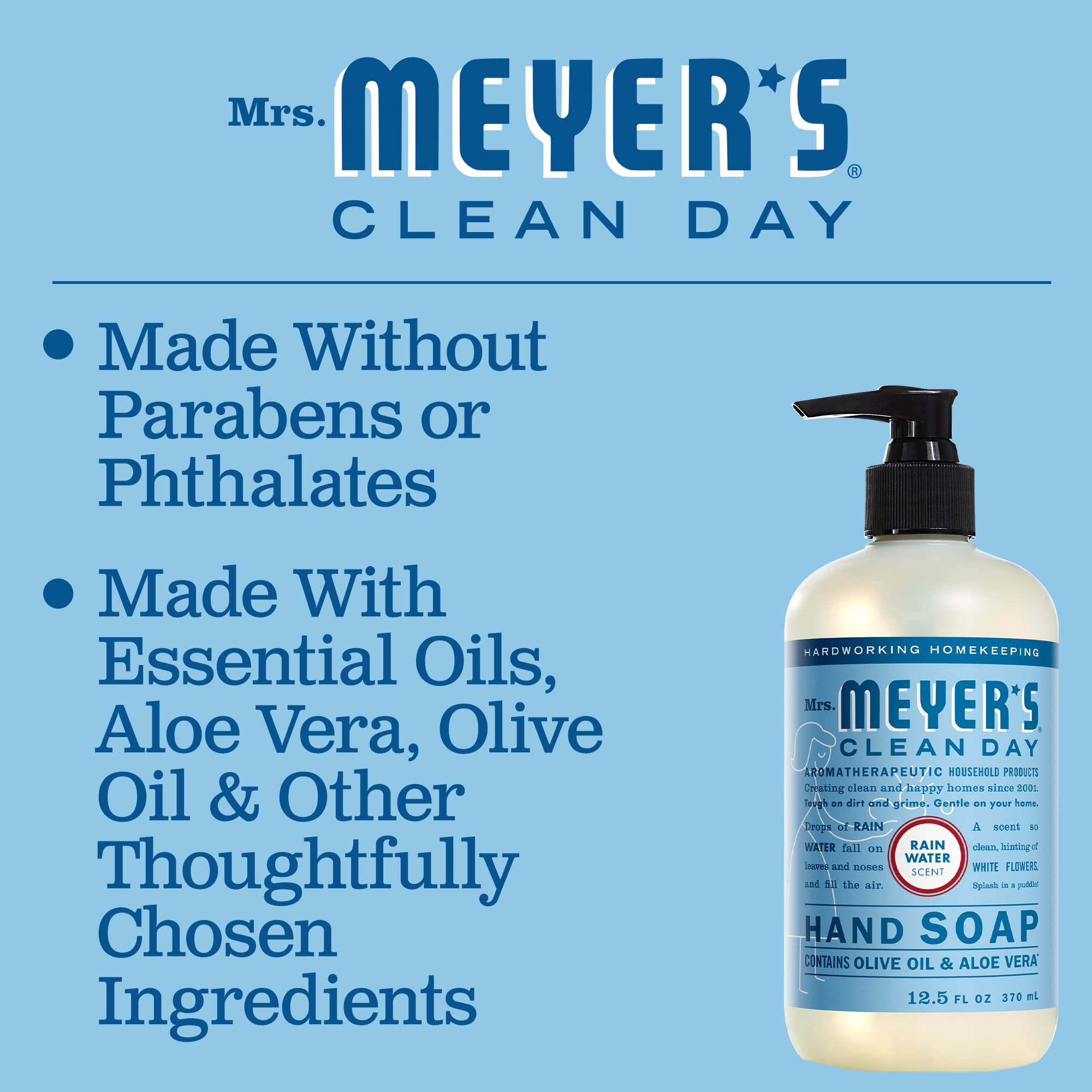 Foto 5 pulgar | Jabón De Manos Mrs. Meyer's Clean Day Rain Water 370 Ml - Venta Internacional.