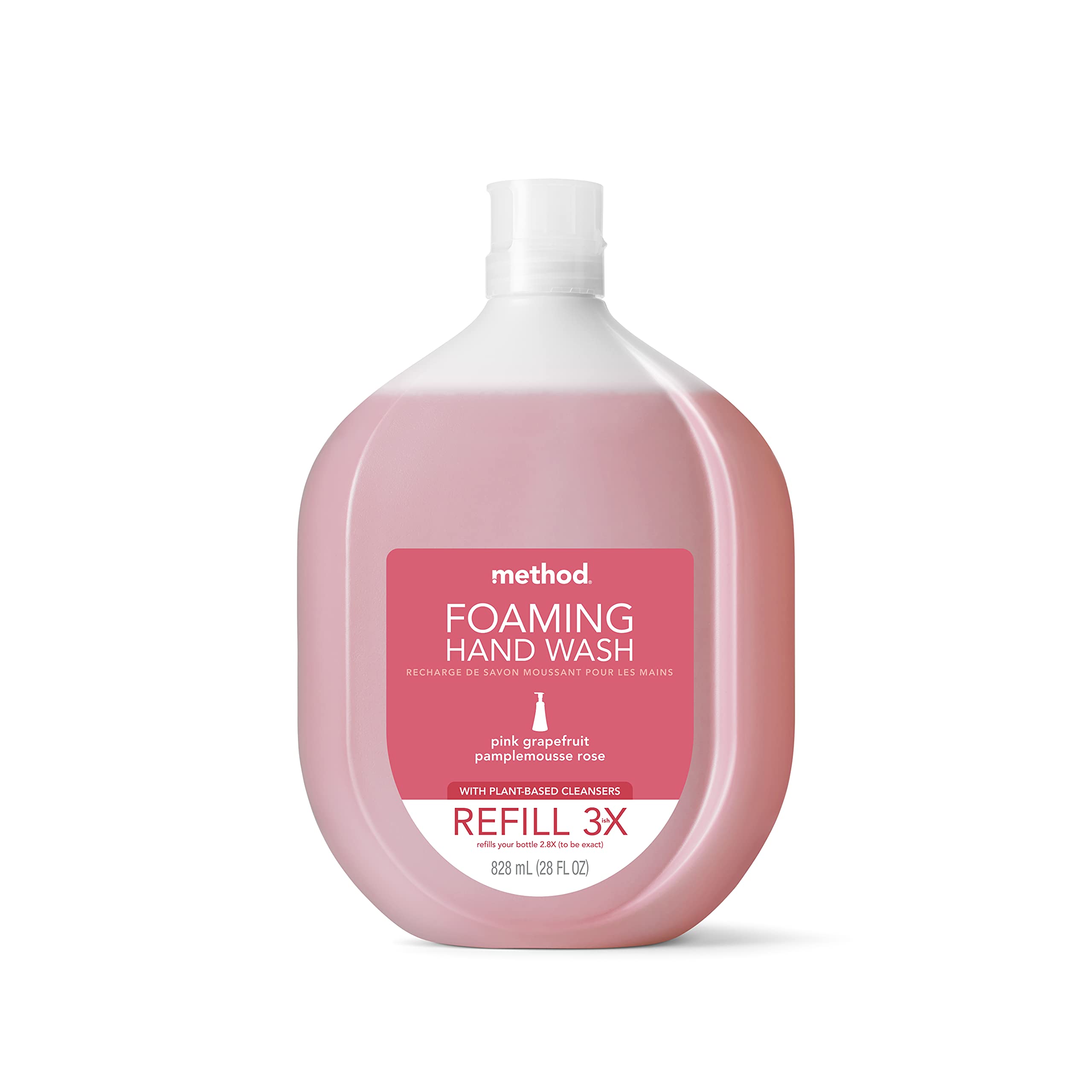 Método De Recarga De Jabón De Manos Con Pomelo Rosa, 828 Ml, Reciclable - Venta Internacional.