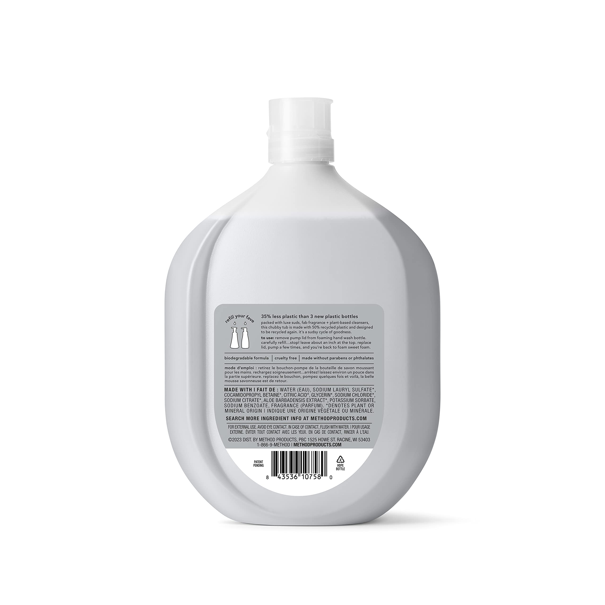 Foto 3 pulgar | Método De Recarga De Gel Espumoso Para Manos, Vetiver Premium + Ámbar, 800 Ml - Venta Internacional.