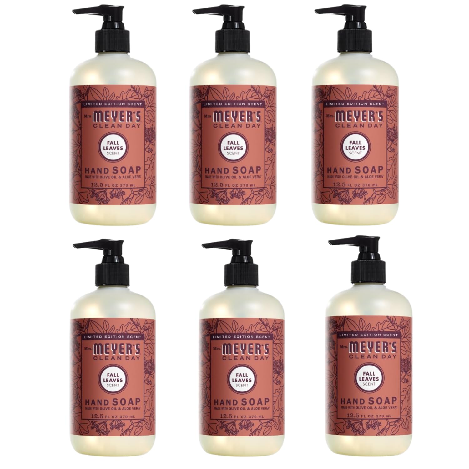 Foto 1 | Jabón De Manos Mrs. Meyer's Clean Day Fall Leaves 370 Ml (x6) - Venta Internacional.