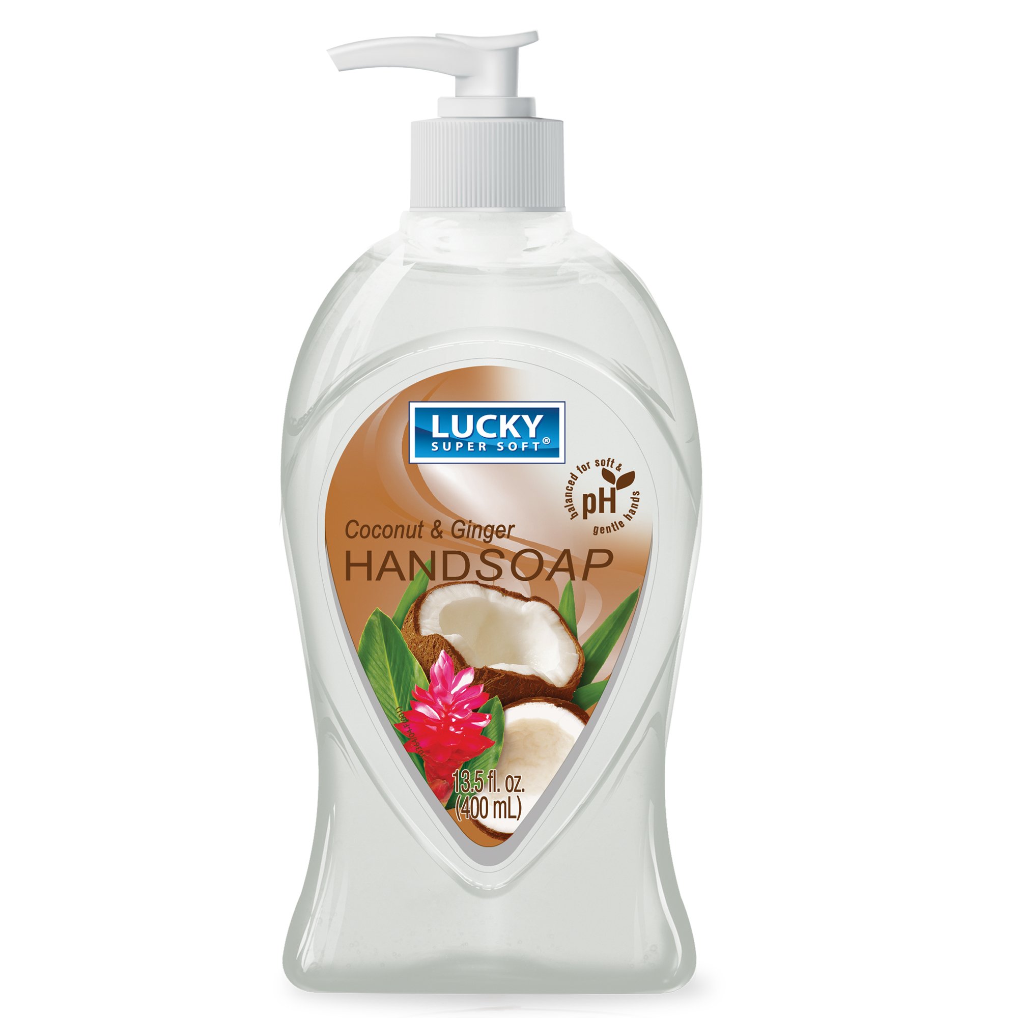 Jabón Líquido Para Manos Lucky Super Soft Coconut & Ginger 400 Ml - Venta Internacional.