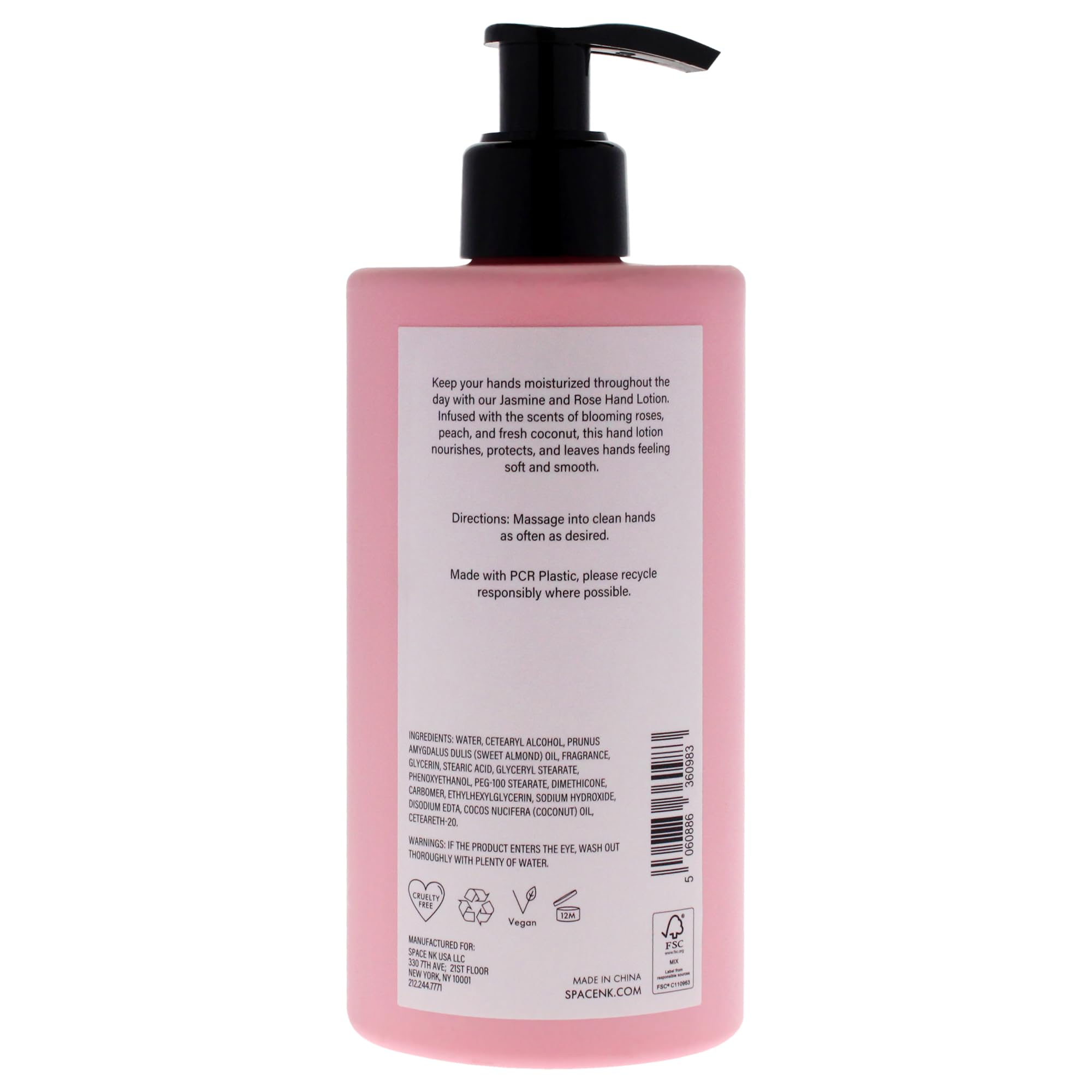 Foto 2 | Loción De Manos Spacenk Beauty Space Jasmine And Rose 350 Ml - Venta Internacional.