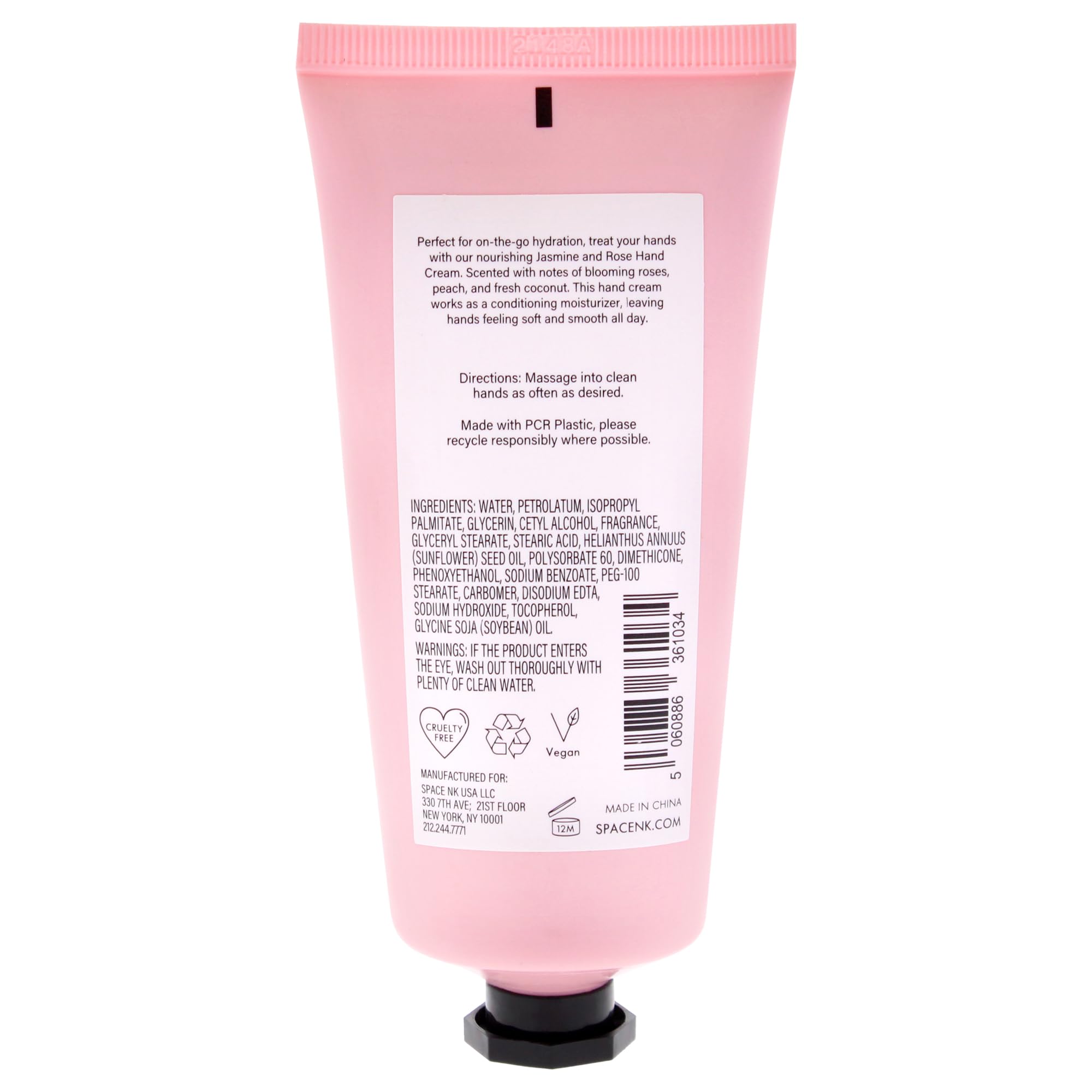 Foto 3 pulgar | Crema De Manos Spacenk Beauty Space Jasmine And Rose 100ml - Venta Internacional.