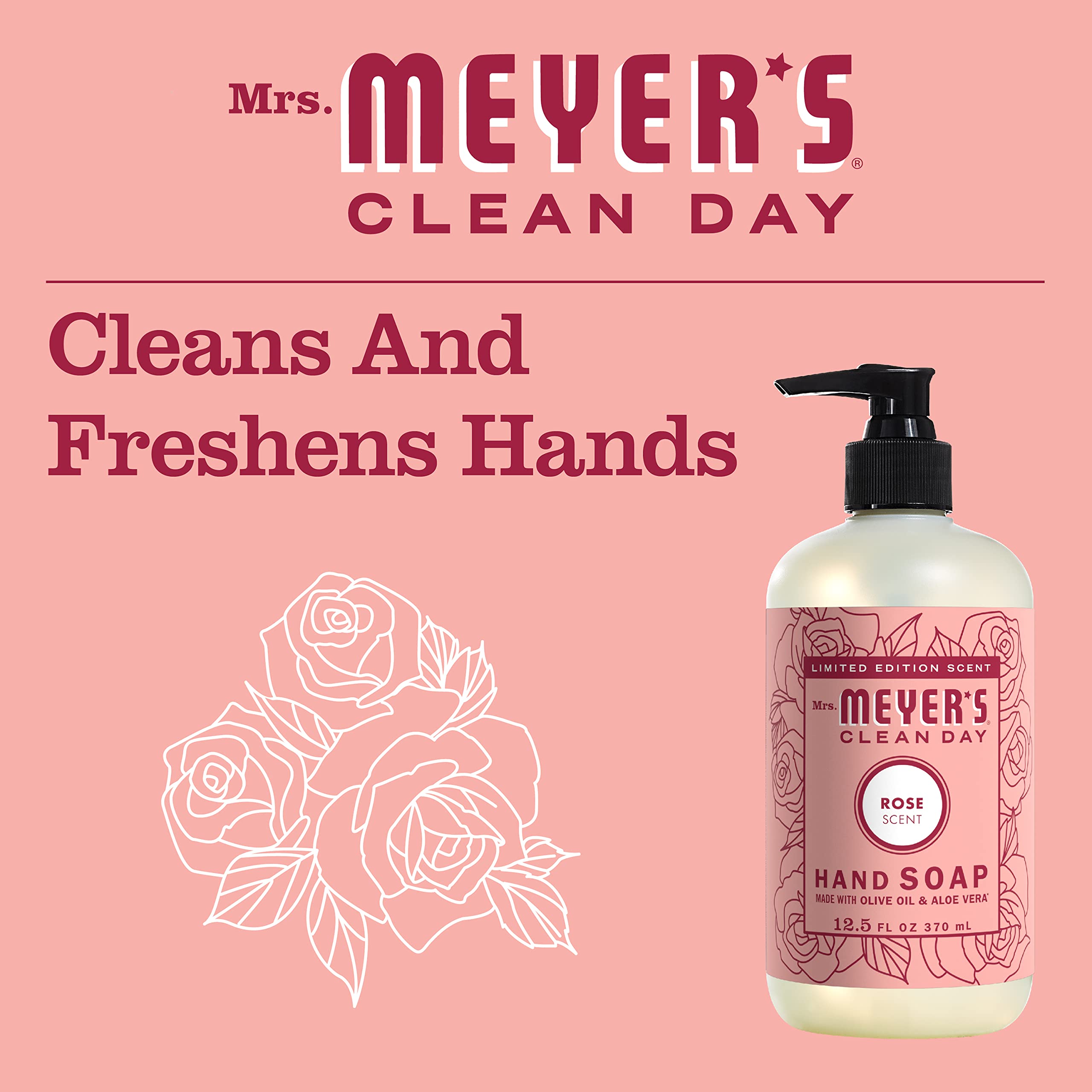 Foto 5 | Jabón Líquido Para Manos Mrs. Meyer's Clean Day Rose 370 Ml (paquete De 3) - Venta Internacional.