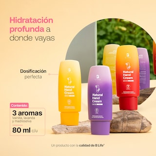 Foto 5 | Kit 3 Cremas para Manos Mix de Esencias 80 ml con Vitamina E y Niacinamida Natural Hand Cream B Life