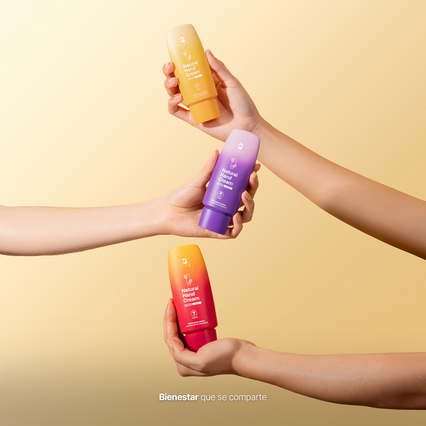 Foto 7 pulgar | Kit 3 Cremas para Manos Mix de Esencias 80 ml con Vitamina E y Niacinamida Natural Hand Cream B Life