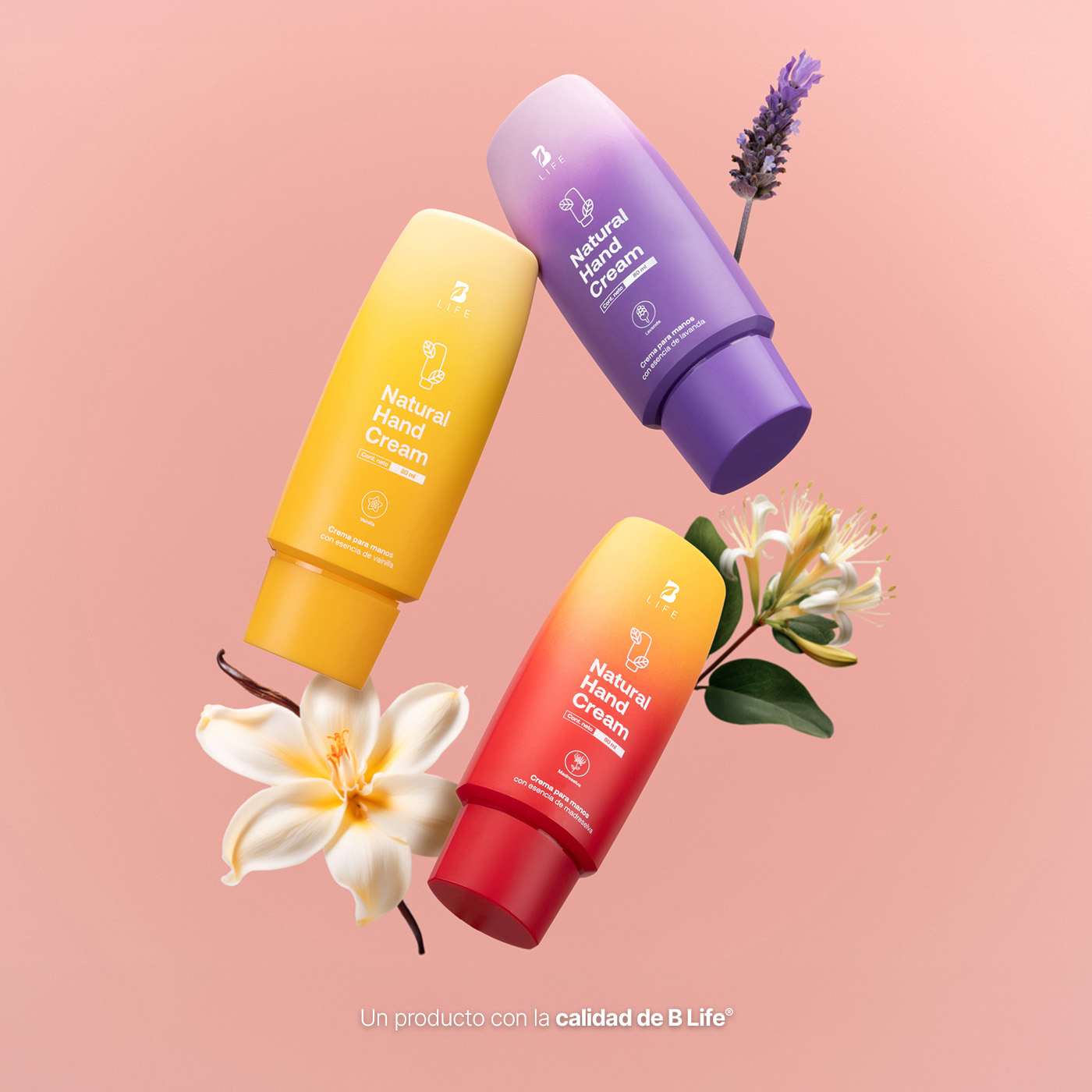 Foto 8 pulgar | Kit 3 Cremas para Manos Mix de Esencias 80 ml con Vitamina E y Niacinamida Natural Hand Cream B Life