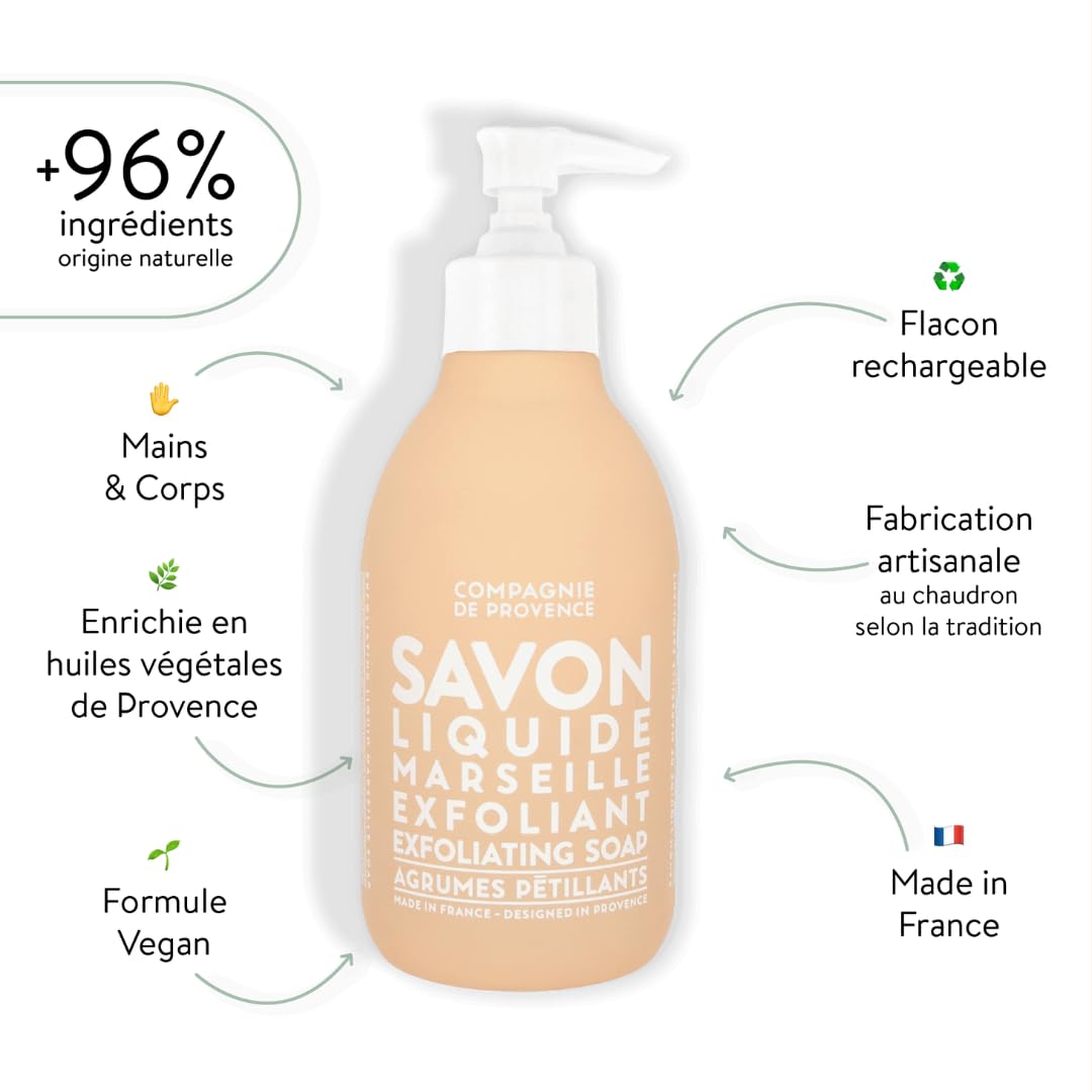 Foto 3 pulgar | Jabón Líquido Exfoliante La Compagnie De Provence 300 Ml - Venta Internacional.