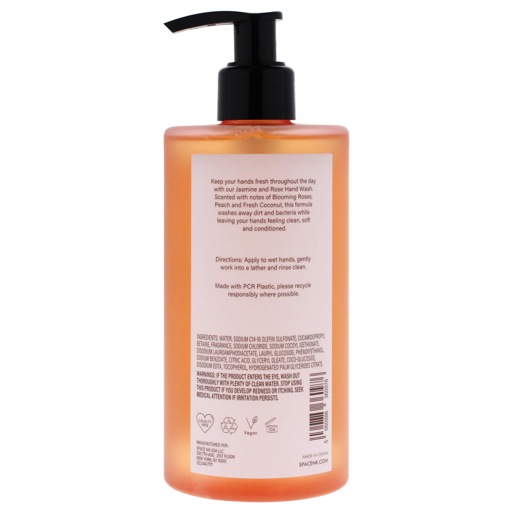Foto 4 pulgar | Jabón De Manos Spacenk Beauty Space Jasmine And Rose, 350 Ml, Unisex - Venta Internacional.