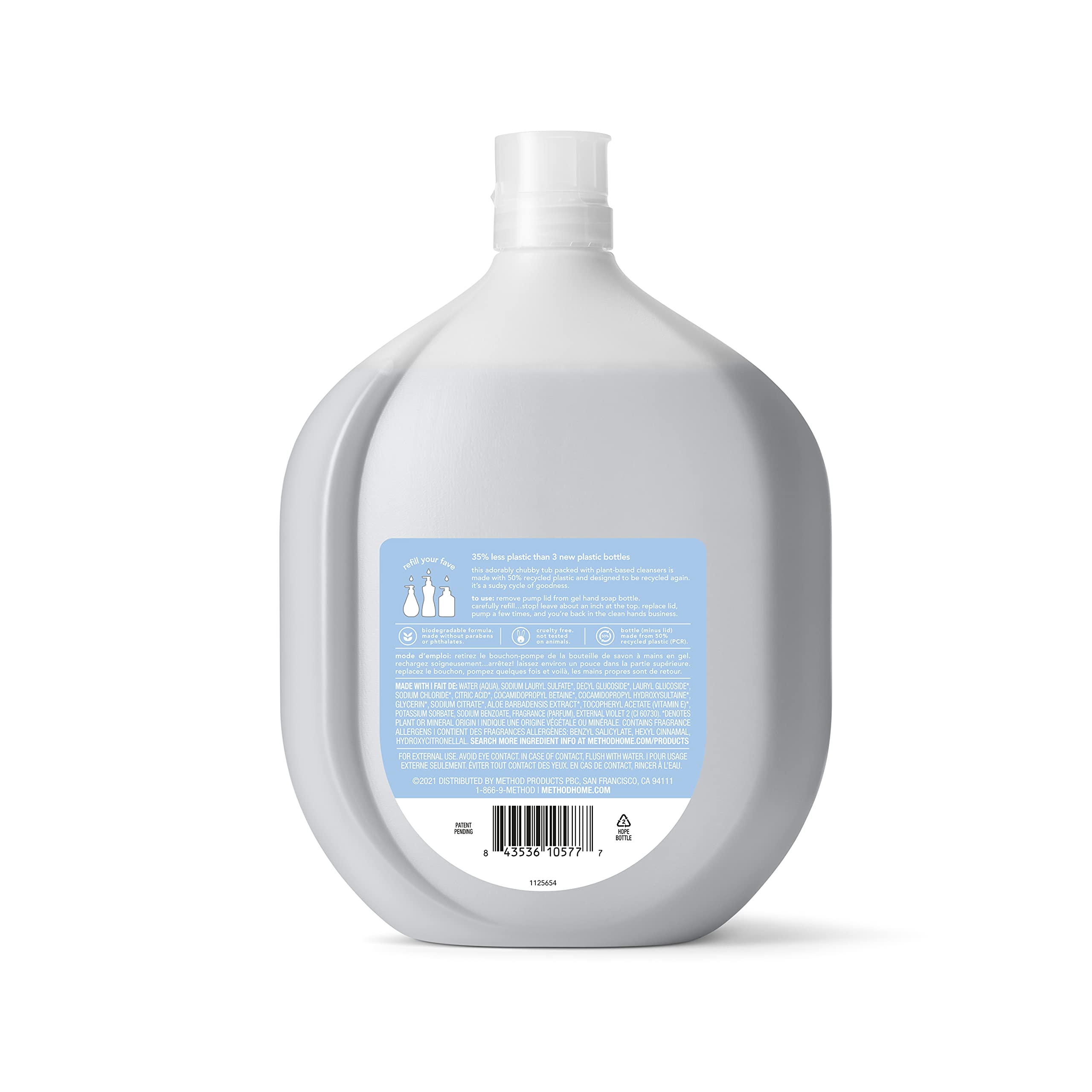 Foto 2 | Jabón De Manos En Gel, Método De Recarga, Agua Dulce, 1 Litro (paquete De 4) - Venta Internacional.