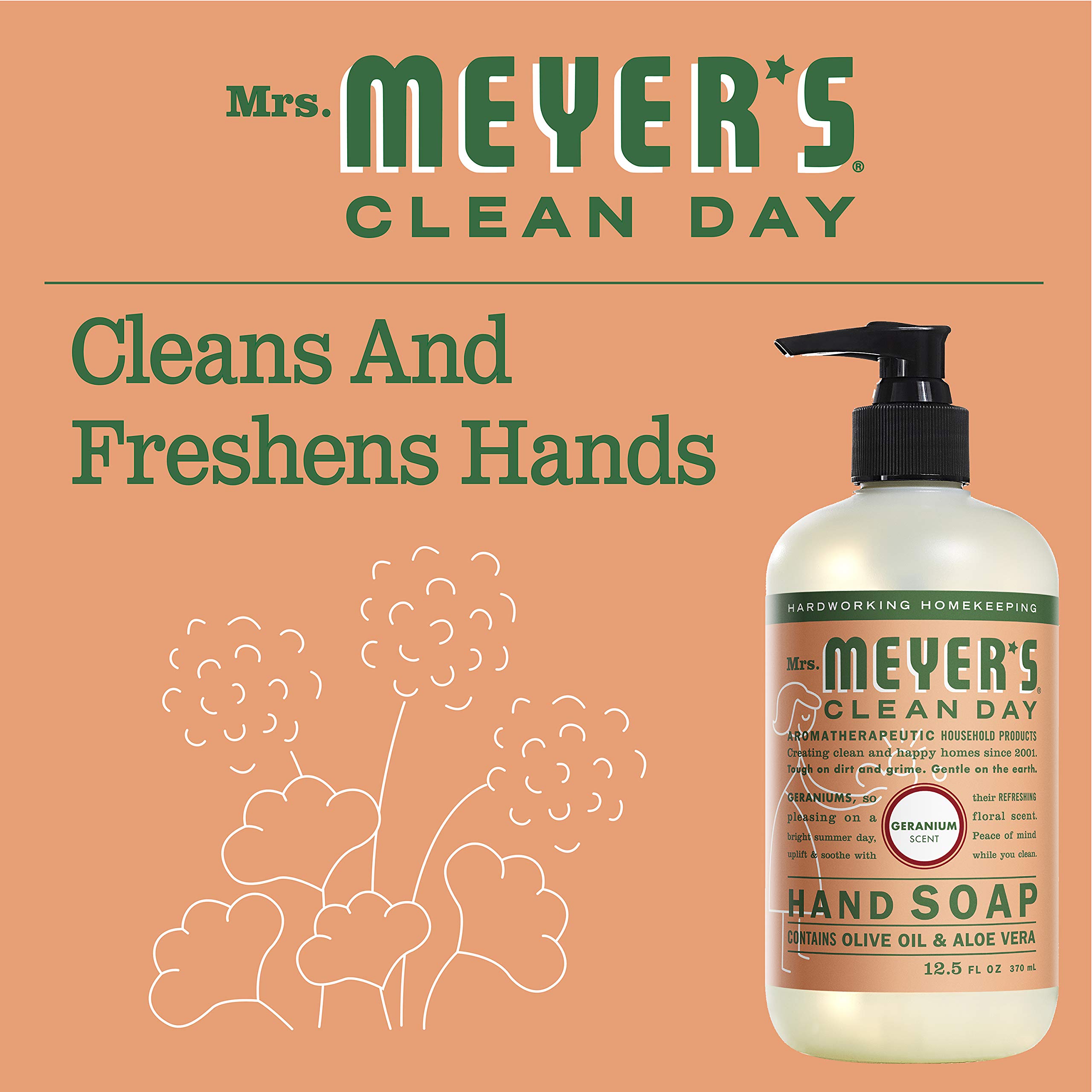 Foto 4 | Jabón De Manos Mrs. Meyers Geranium 370 Ml (paquete De 3) - Venta Internacional.